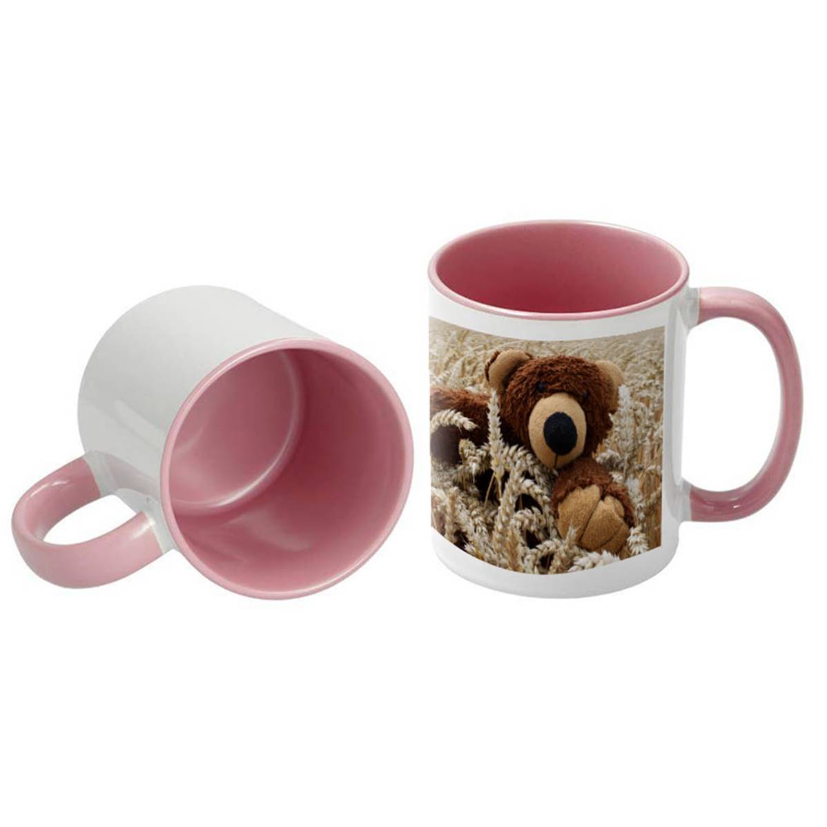 Mug Blanc 320ml (11oz) avec intérieur et poignée ROSE - lot de 12