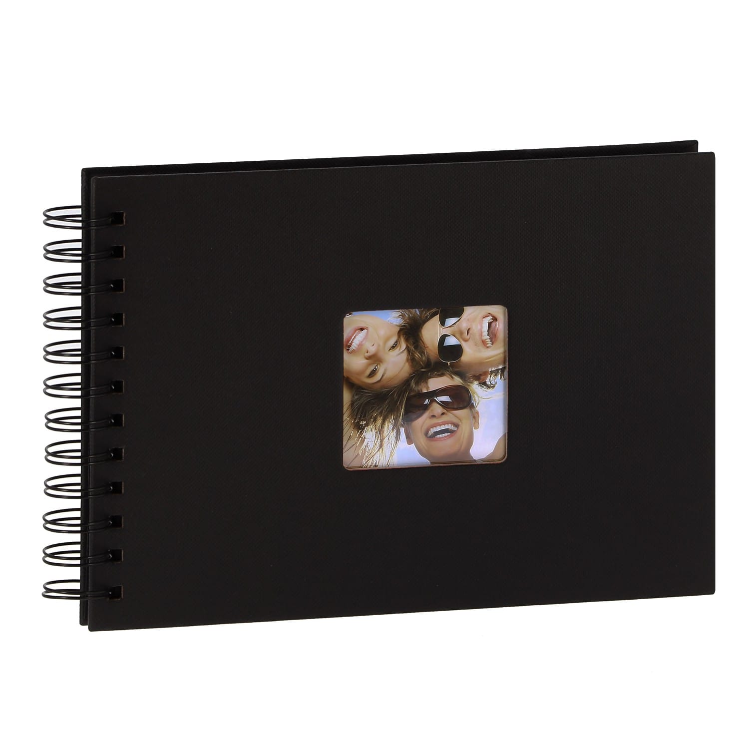 Album photo traditionnel à spirale Fun 17x23cm 40 photos - Noir (Lot de 2)