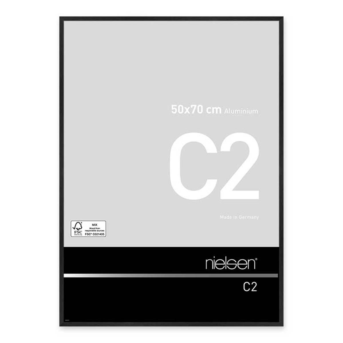 NIELSEN Cadre Photo Aluminium C2 50X70 - Noir Mat Brossé