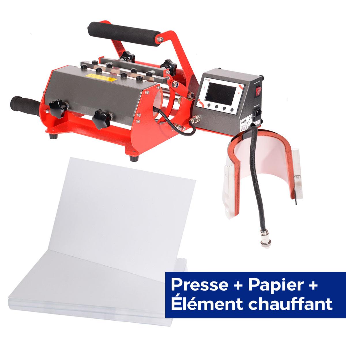 SECABO Kit Presse à Mug TM2 + Élément chauffant + Feuilles transfert