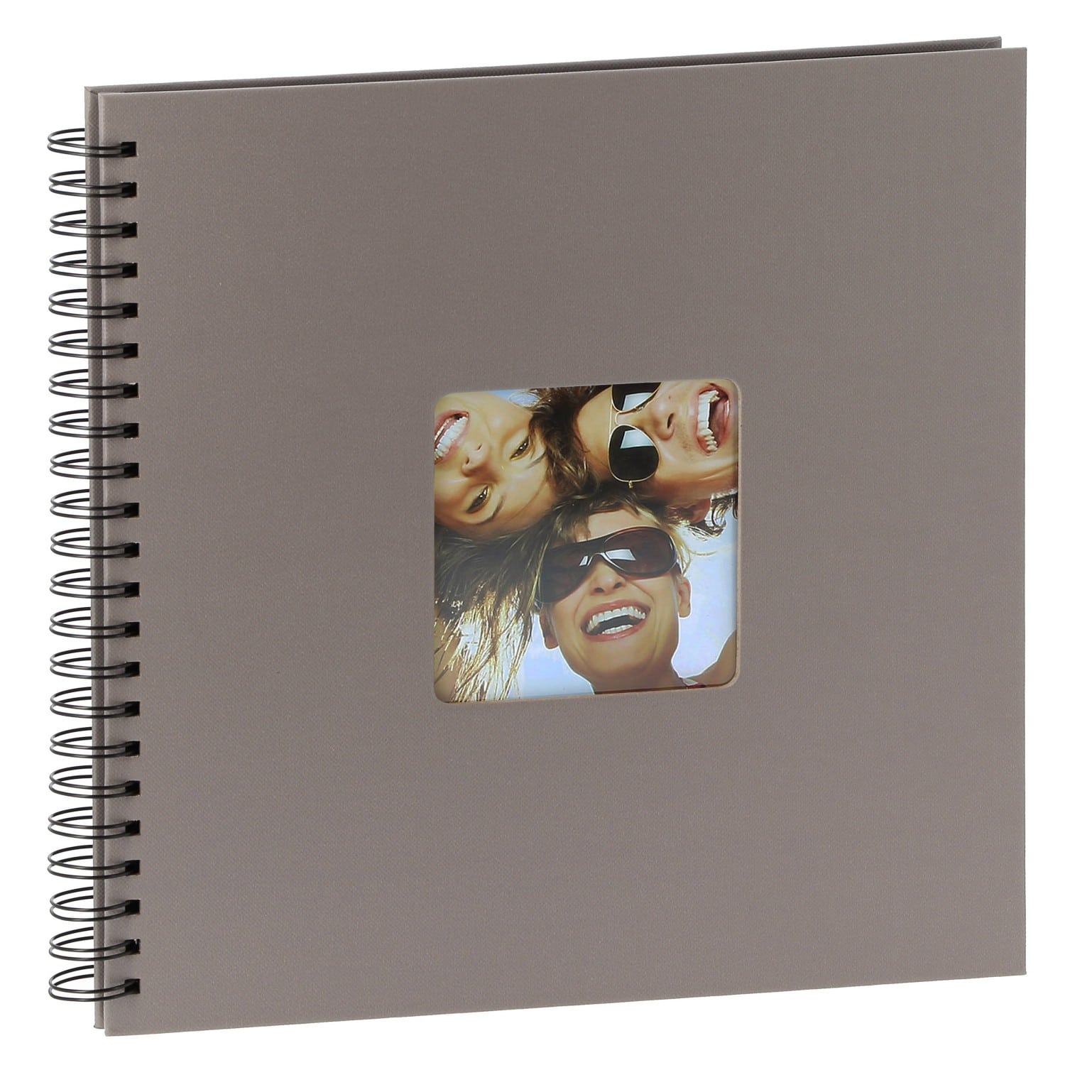 Album photo traditionnel à spirale Fun 30x30cm 200 photos - Taupe (Lot de 2)