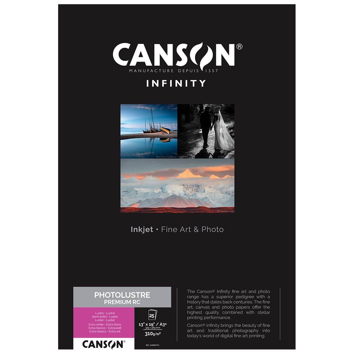 CANSON Infinity Papier Photo Lustré Premium RC 310g A3+ 25 feuilles