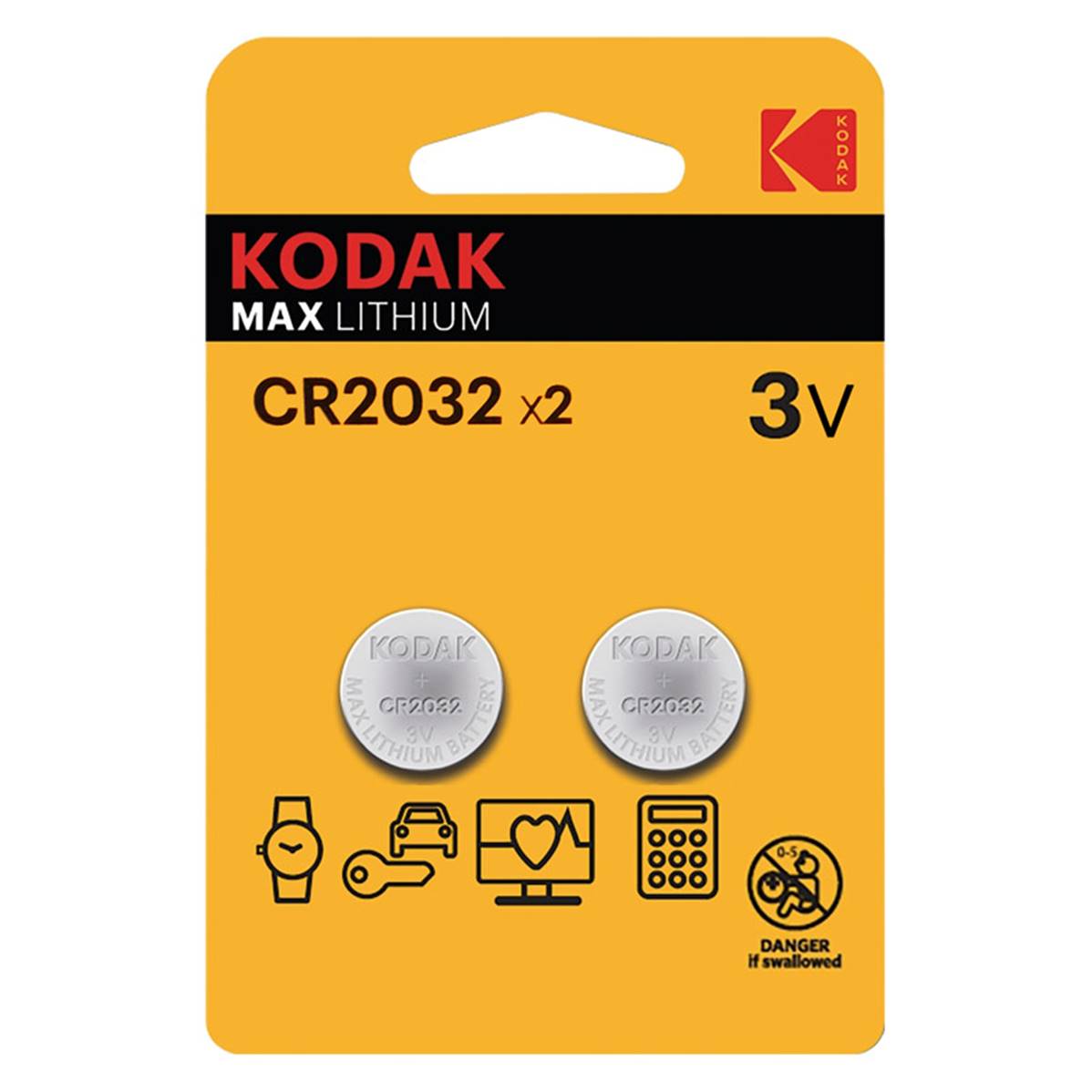 KODAK Piles Bouton Lithium x2 CR2032 - Prix au blister /Vendu x10