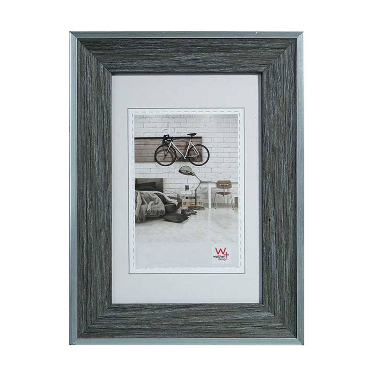 WALTHER Cadre résine Bohemian 10x15cm gris - Lot de 4