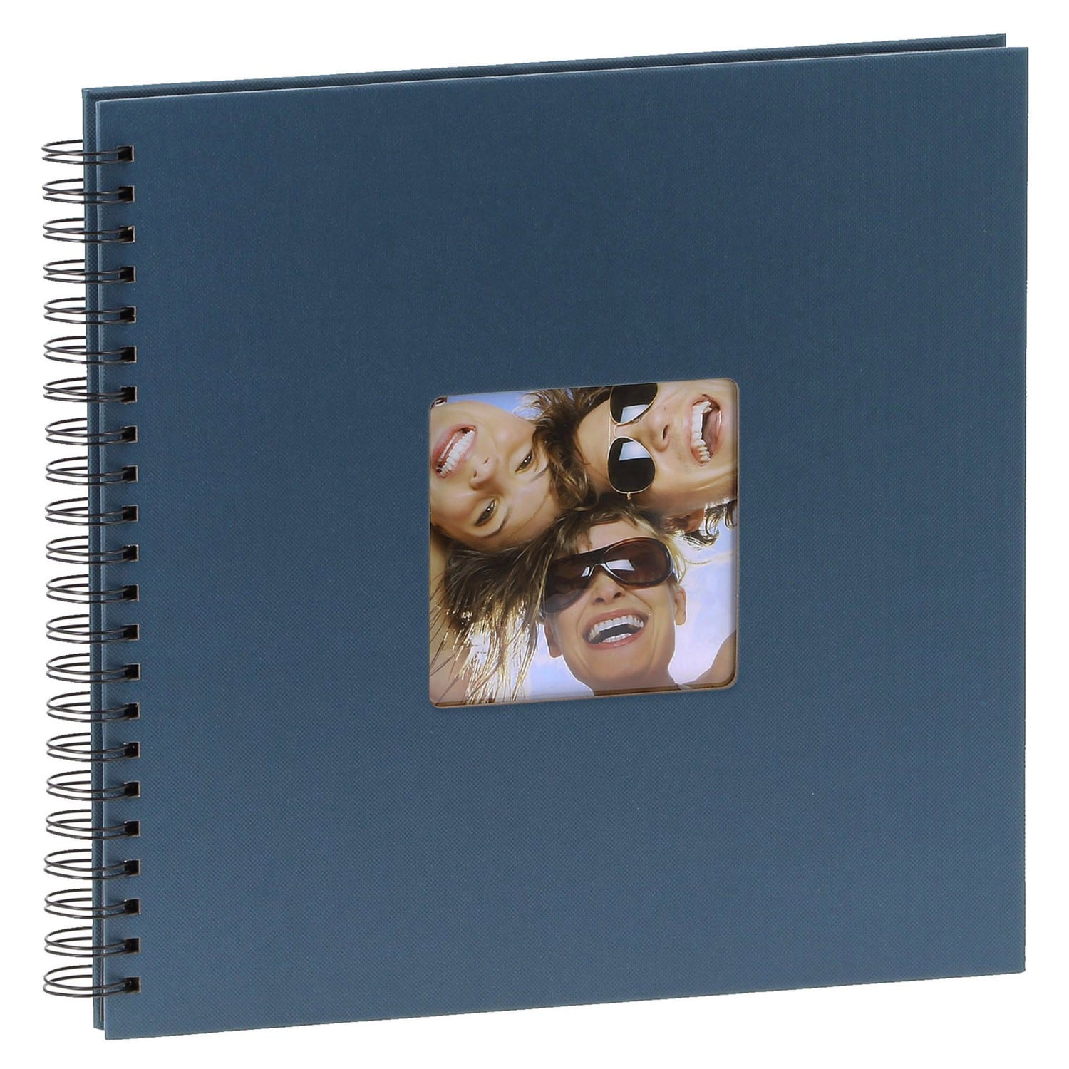Album photo traditionnel à spirale Fun 30x30cm 200 photos - Bleu (Lot de 2)