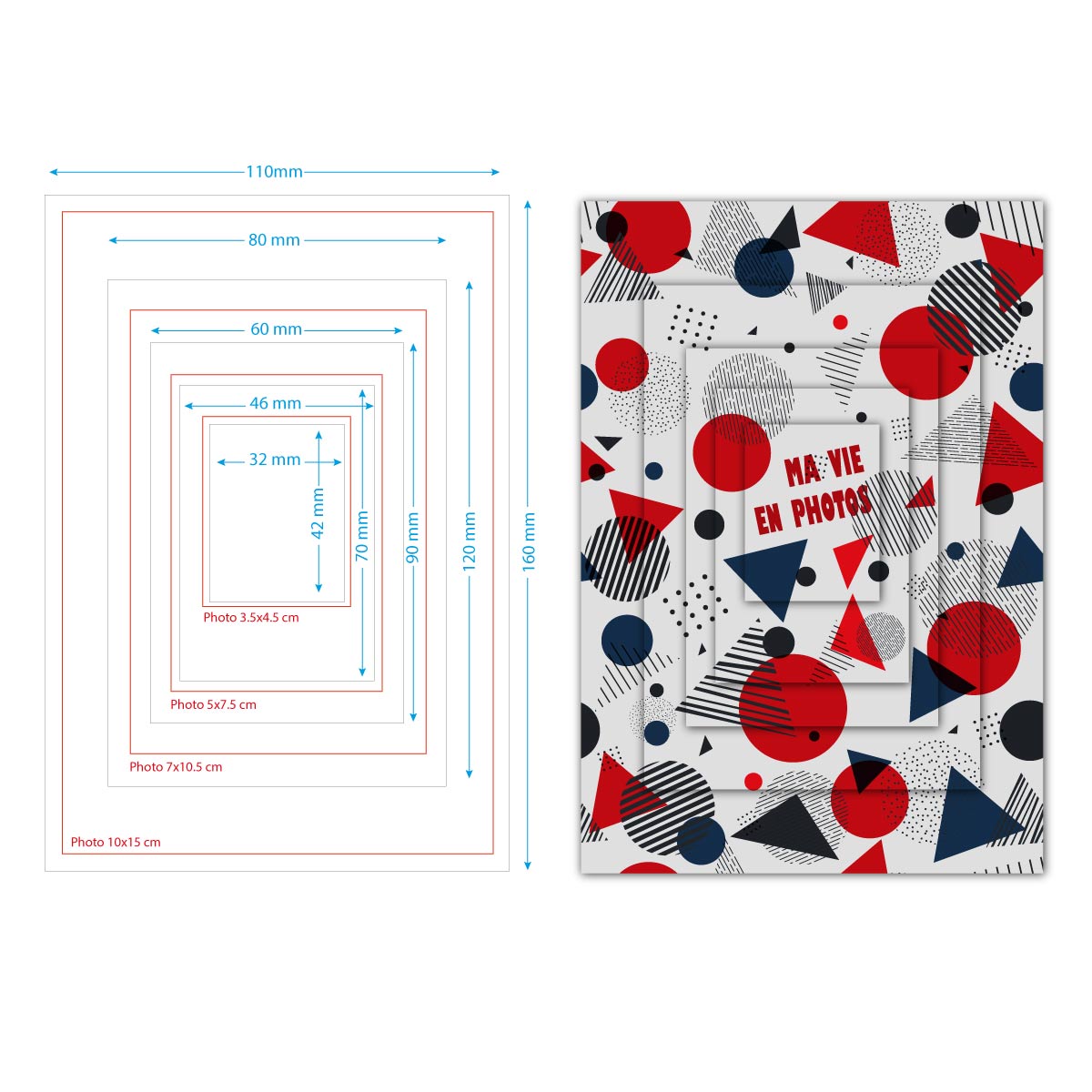 Cadres Magnétiques DESIGN 5 en 1 pour photo 10x15 - Lot de 50