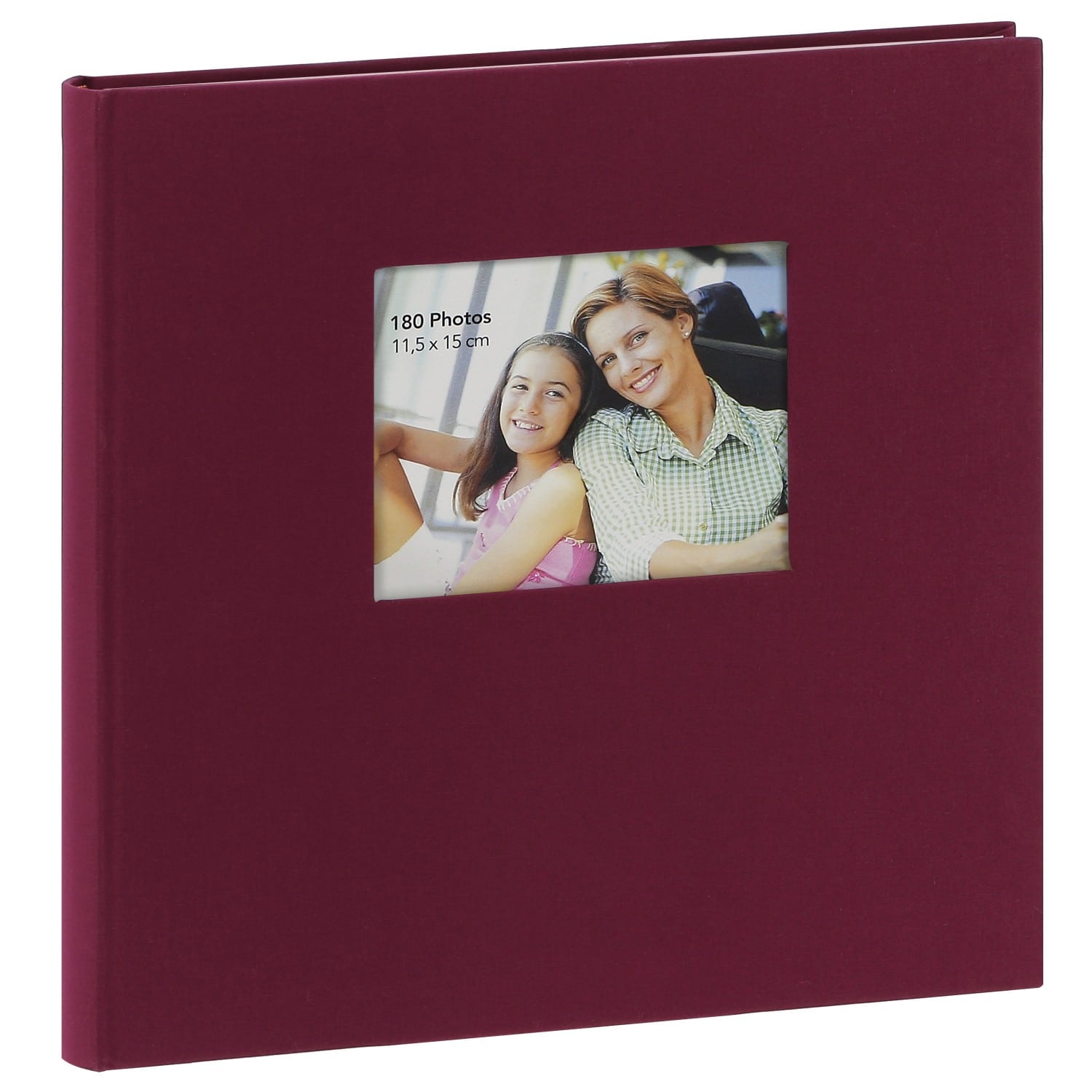 Album photo adhésif SQUARE - 60 pages blanches - 300 photos - BORDEAUX 34x33cm + fenêtre (Lot de 2)