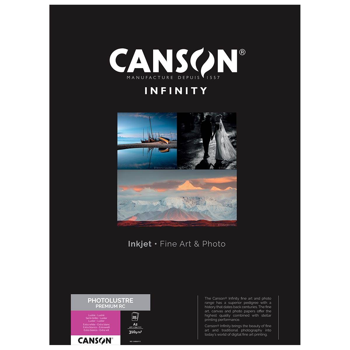 CANSON Infinity Papier Photo Lustré Premium RC 310g A2 25 feuilles