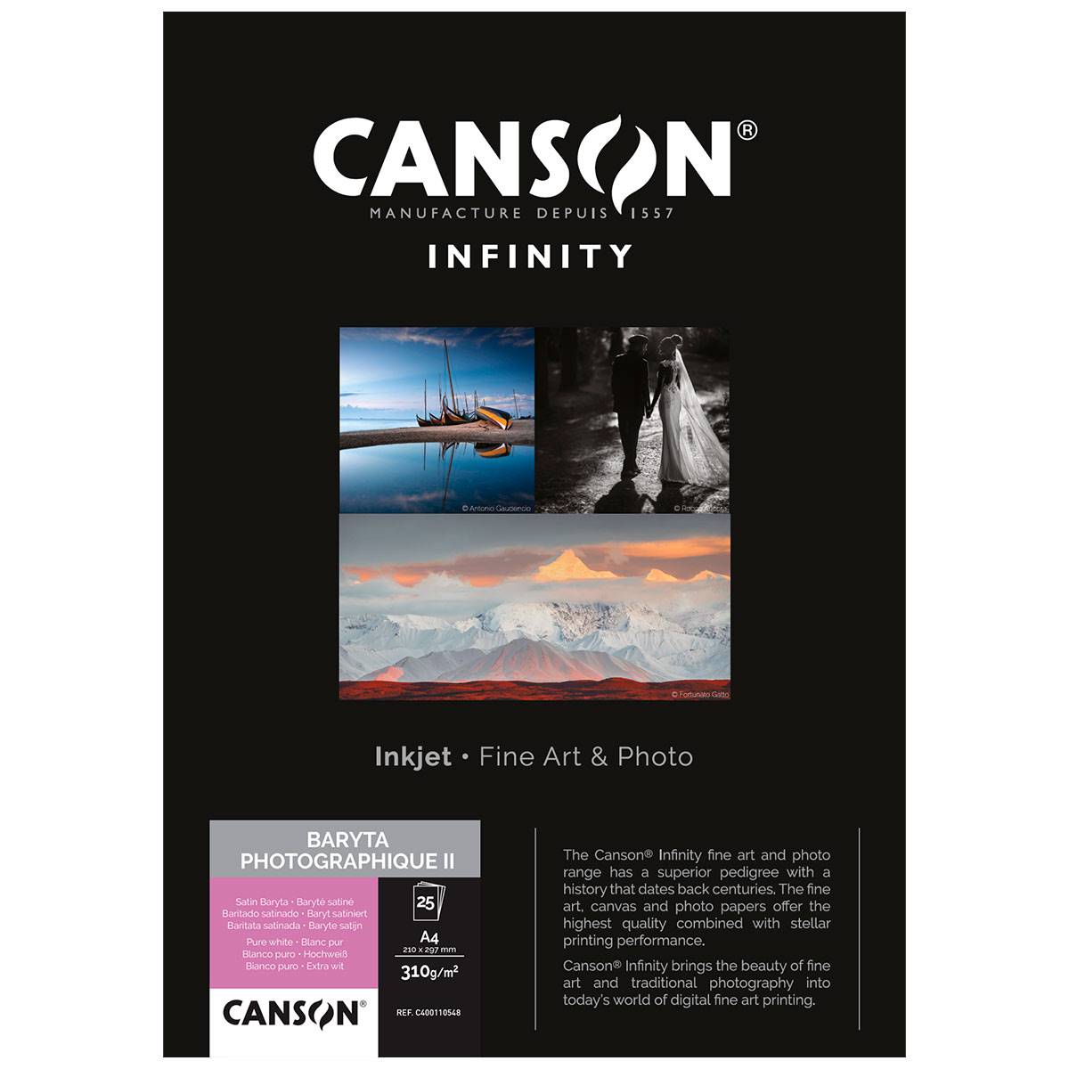 CANSON Infinity Papier Baryta Photographique II 310g A4 25 feuilles