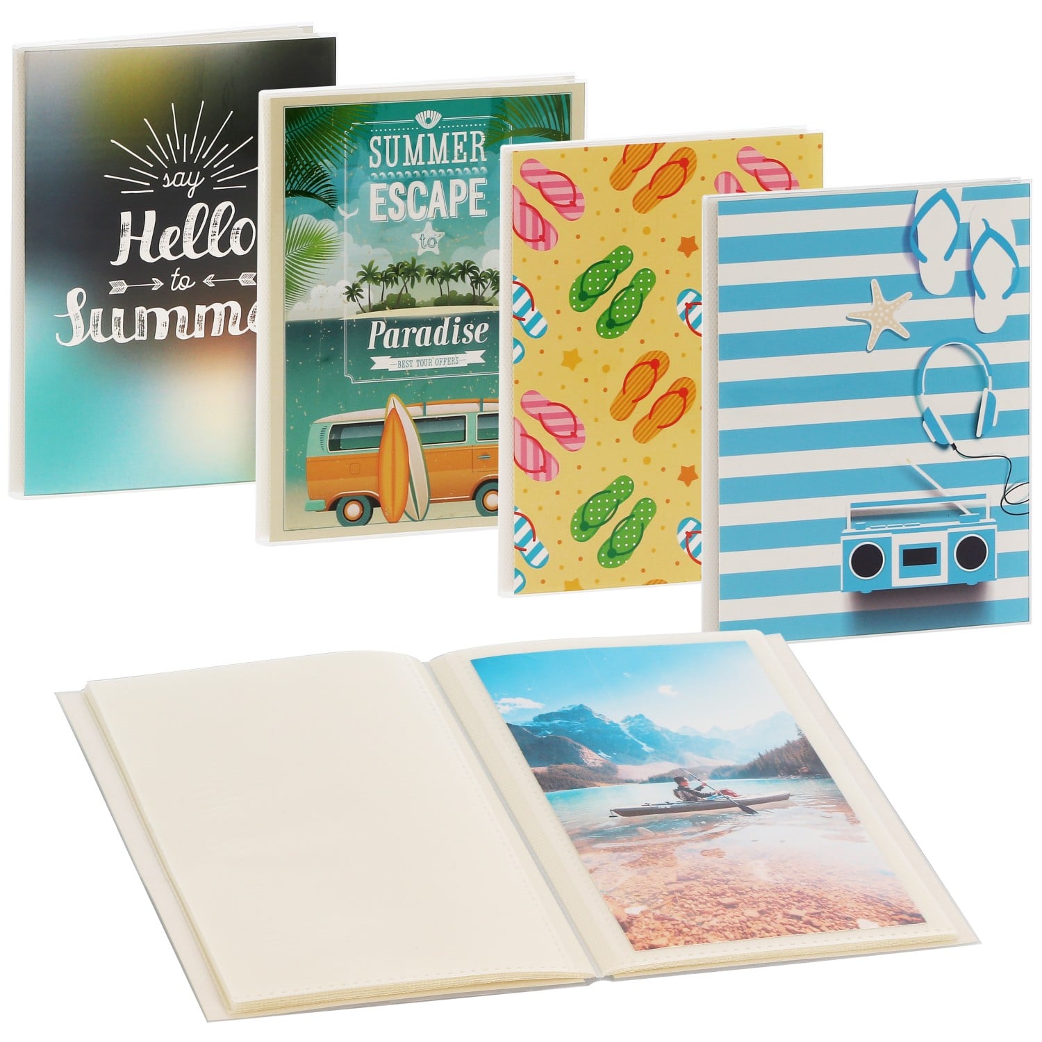 Mini album pochettes sans mémo SUMMERLY - 24 pages blanches - 24 photos - Couverture Coloris aléatoire 12,5x16,5cm (lot de 24)