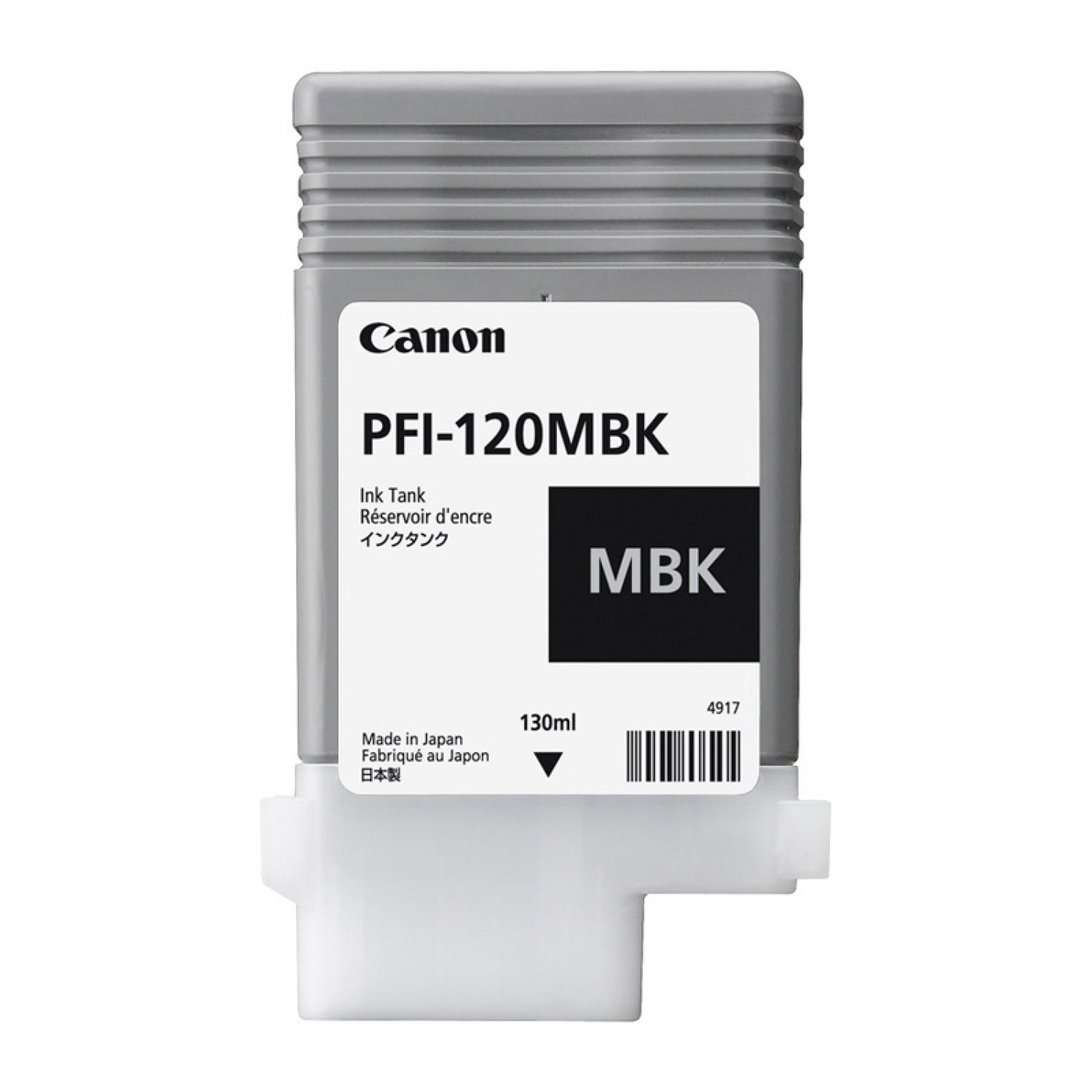 Cartouche d'encre traceur PFI-120MBK NOIR MAT pour imagePROGRAF TM-250/TM-255/TM-300/ TM-305/TM-350 et TM-355 (130ml)