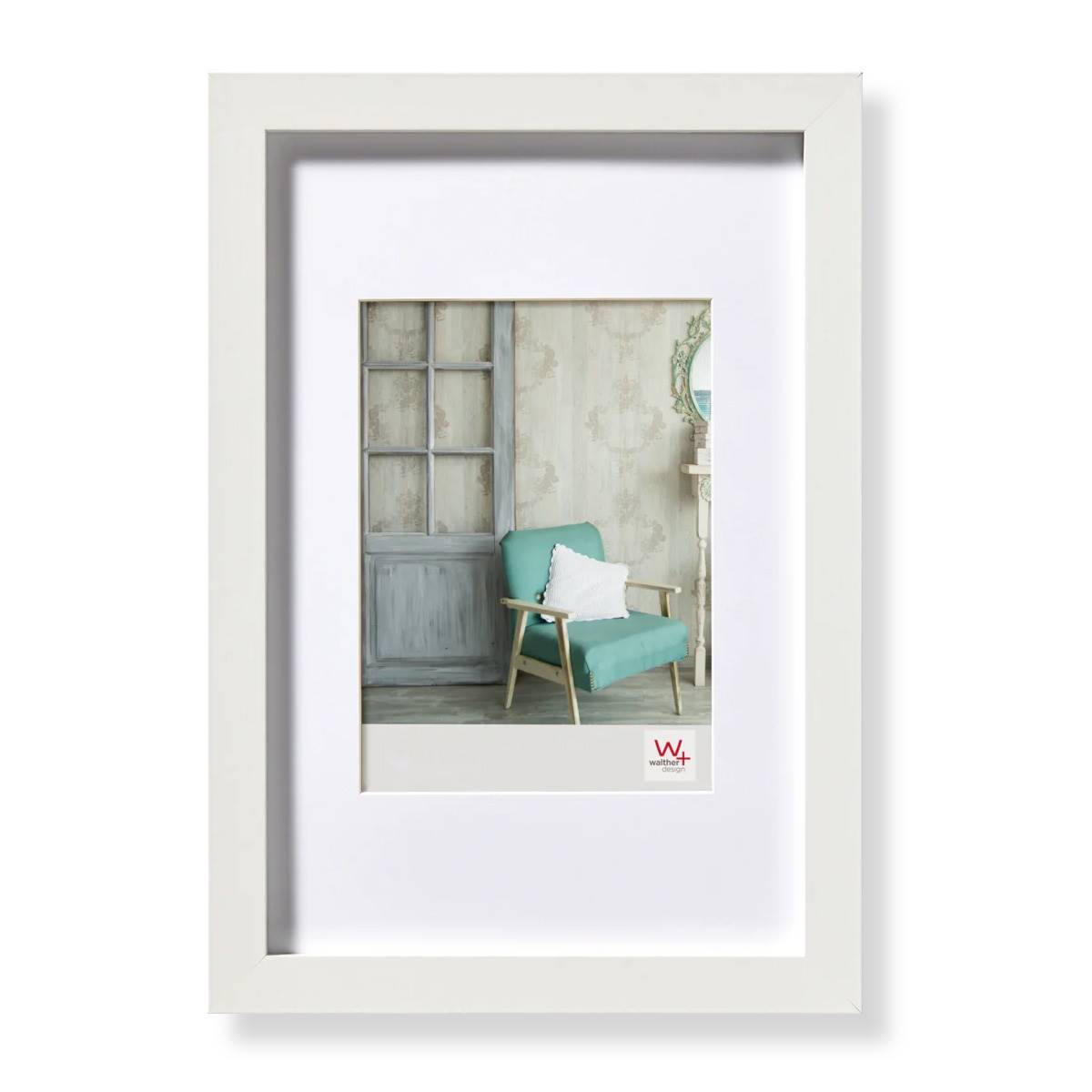 WALTHER Cadre bois Stockholm 40x50cm - Couleur blanc - Lot de 4