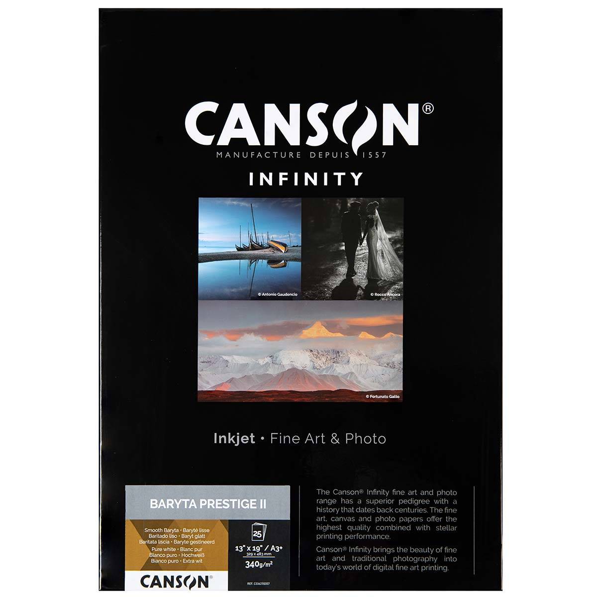 CANSON Infinity Papier Baryta Prestige II 340g A3+ 25 feuilles