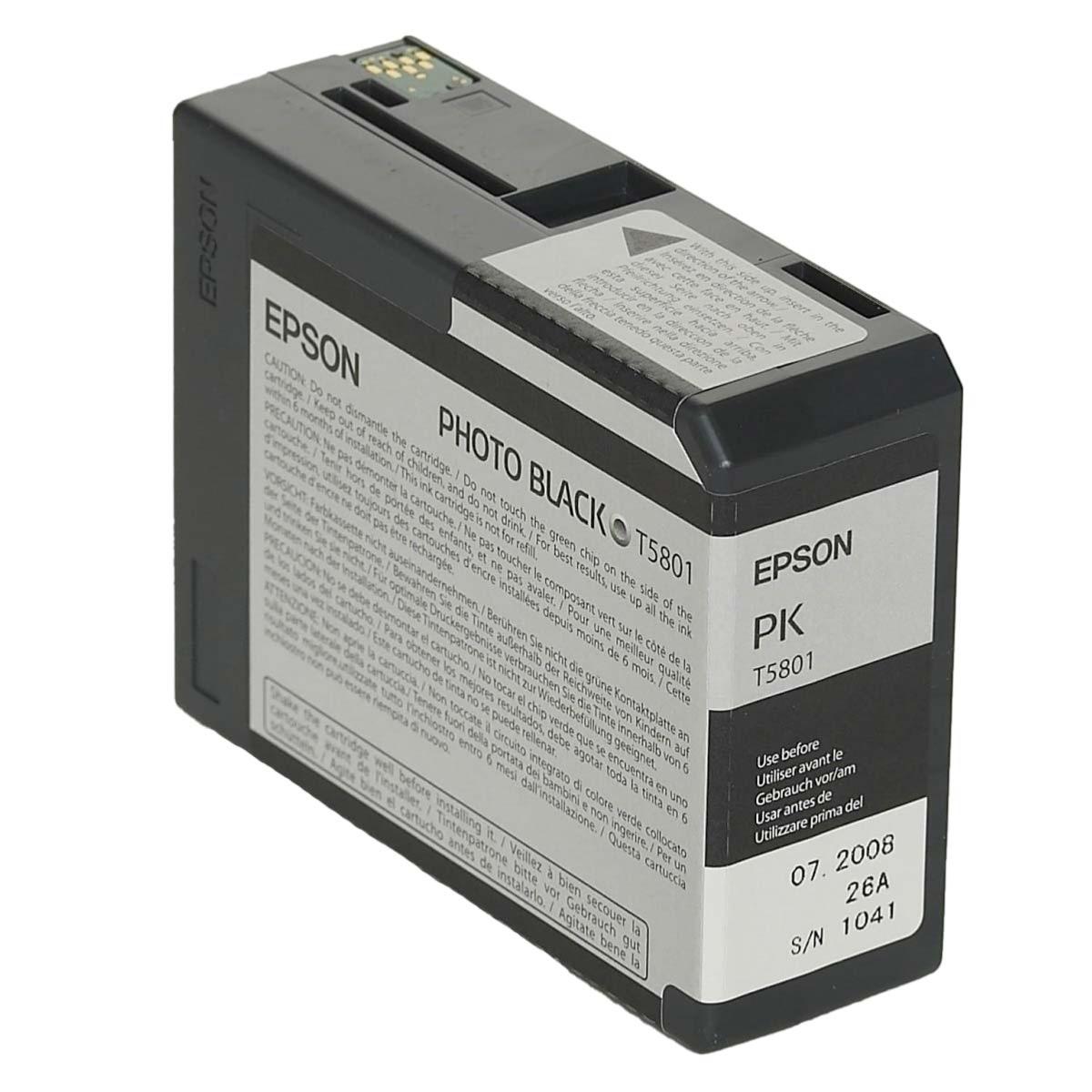 EPSON Encre T5801 Noir Photo (PK) pour 3800/3880 Pro 80 ml