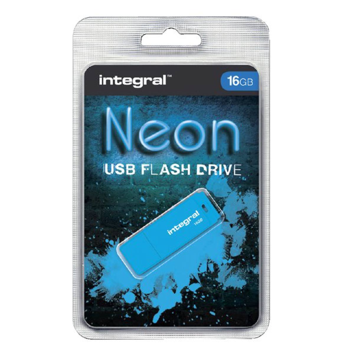 INTEGRAL Clé USB Néon 16GB Bleu 2.0 - EcoTaxe comprise