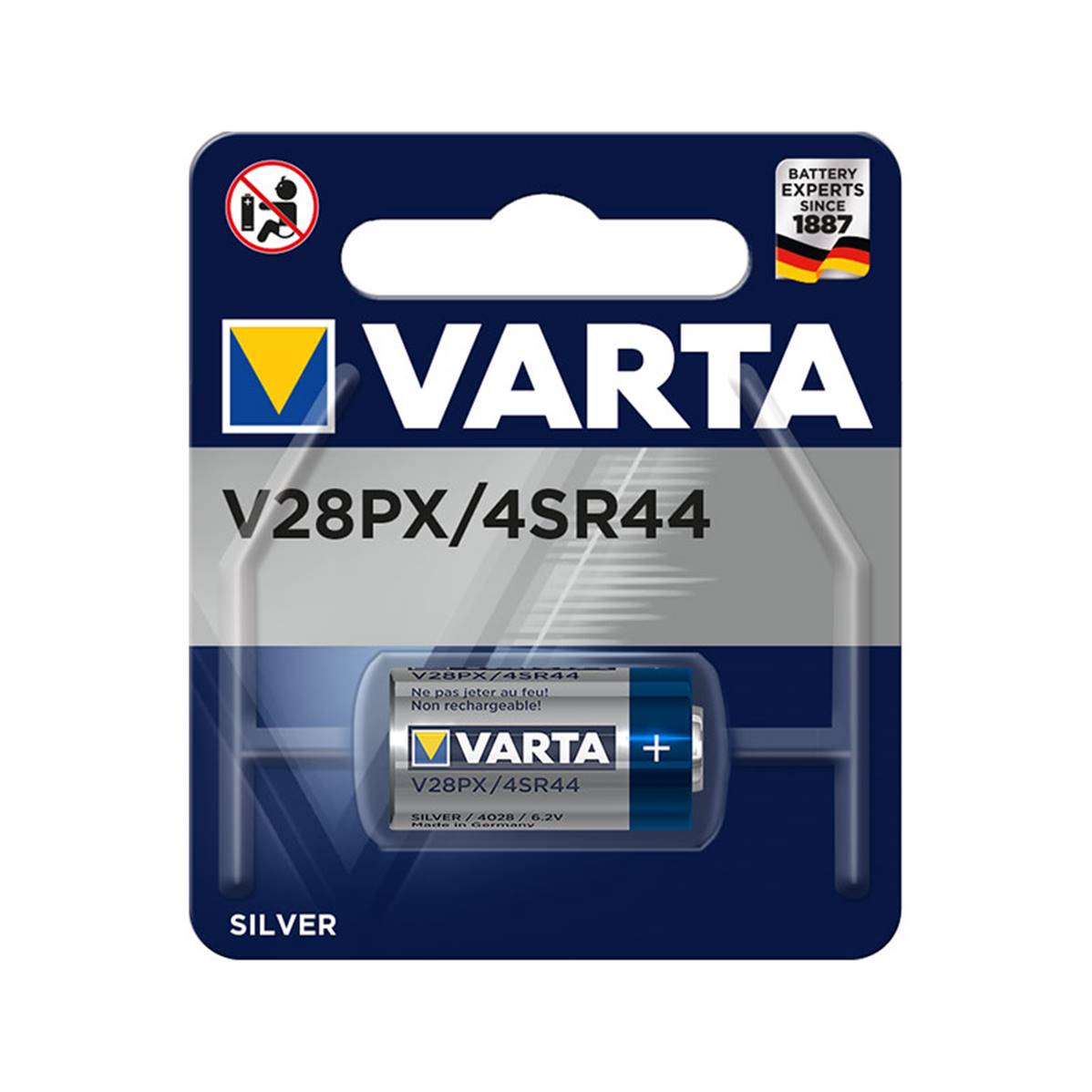 VARTA Piles SR44/V28PX - Oxyde d'argent 6,2V x1 - vendu par 10