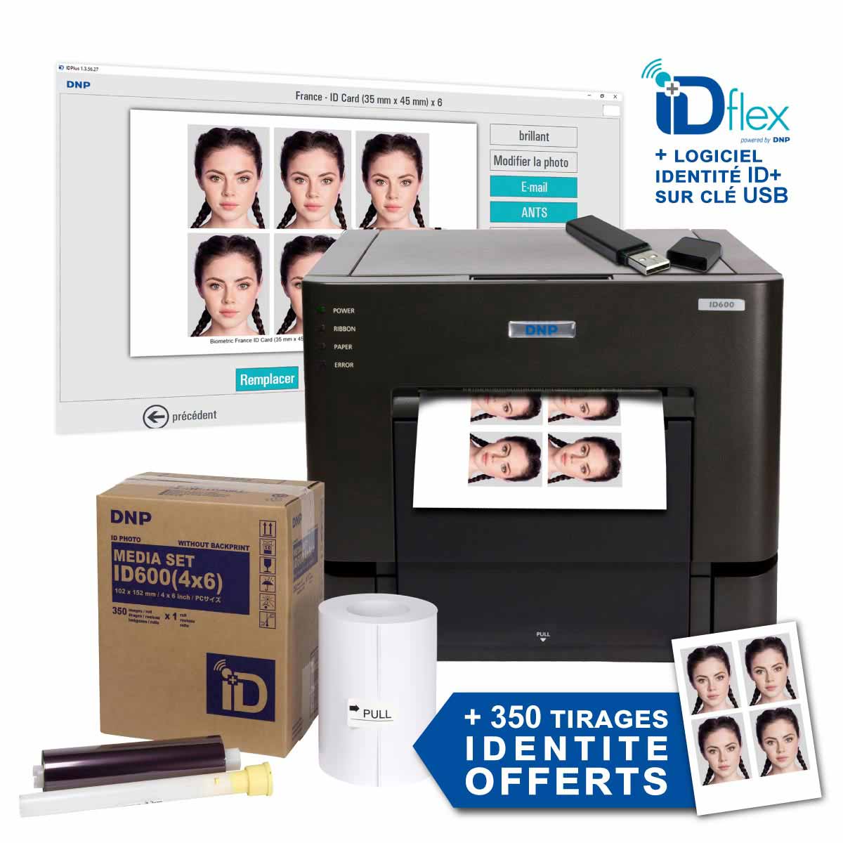 DNP Solution Identité ID+Flex (ID600 + 350 tirages 10X15)