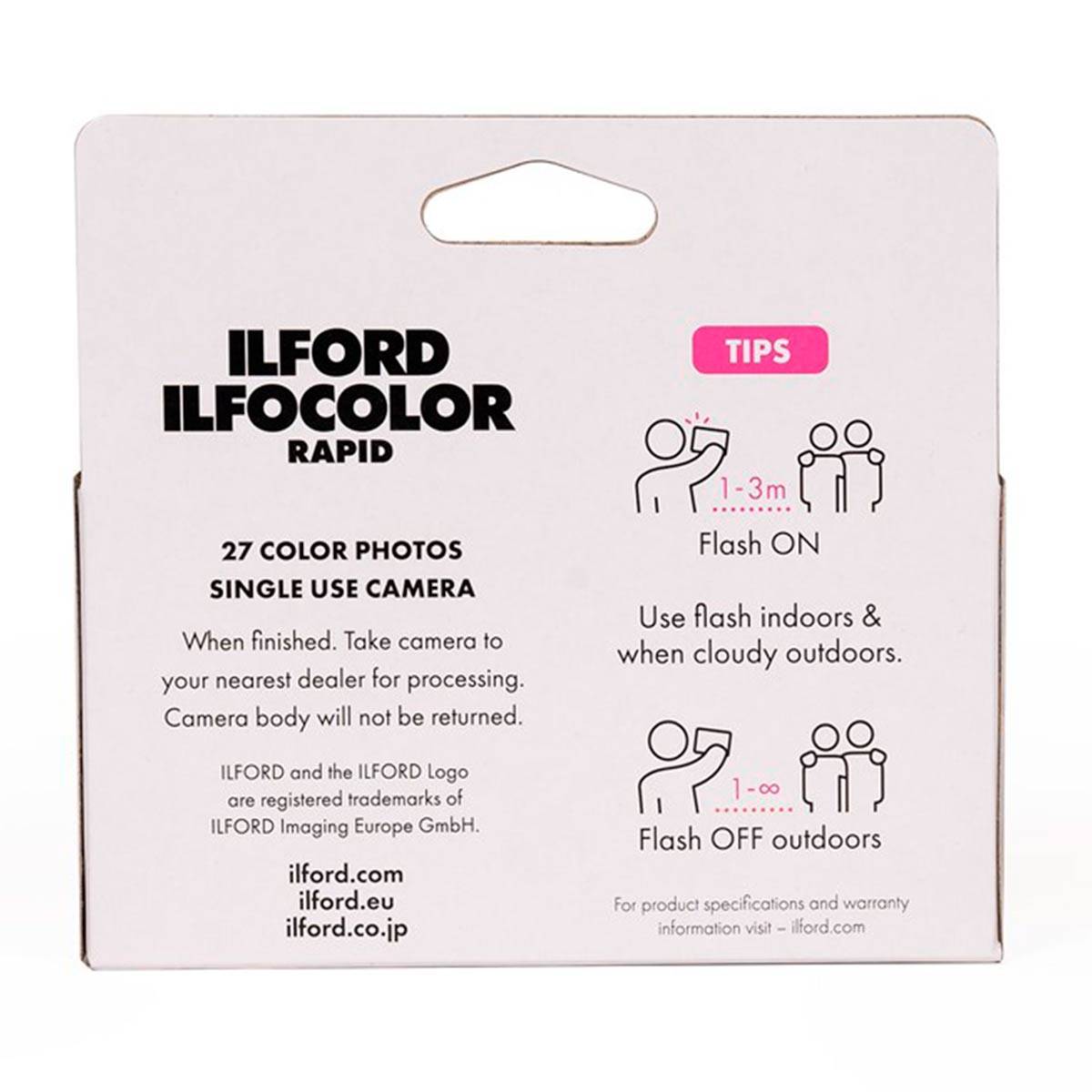 ILFORD PAP ILFOCOLOR Rapid White avec flash 27 poses