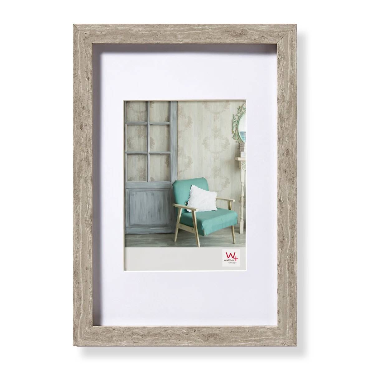 WALTHER Cadre bois Stockholm 40x50cm - Couleur  Gris - Lot de 4