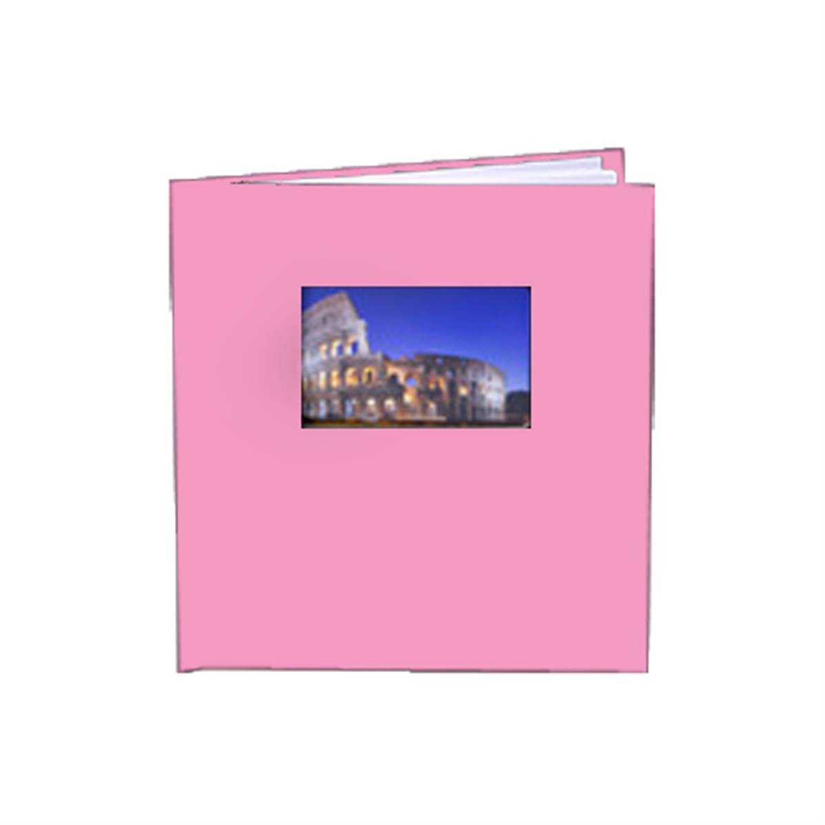 UNIBIND Couverture Rose Bébé Lin 30x20 Portrait avec fenêtre Lot de 5
