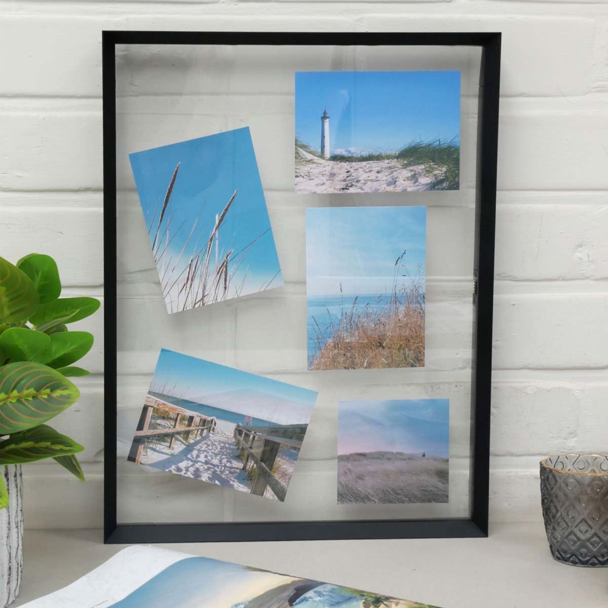 DEKNUDT Cadre Noir 18x24cm pour photo 13x18cm - Lot de 2