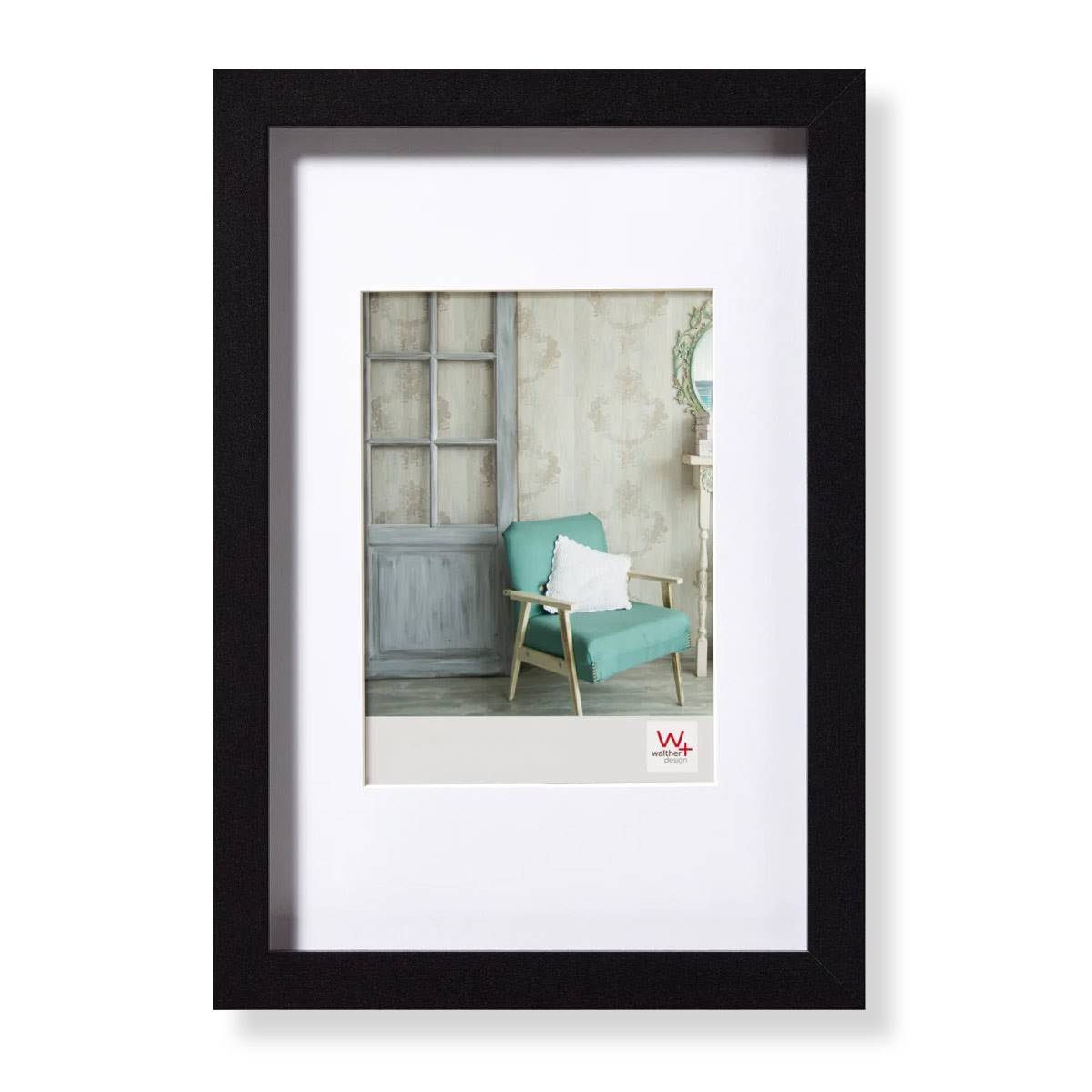 WALTHER Cadre bois Stockholm 40x50cm - Couleur Noir - Lot de 4