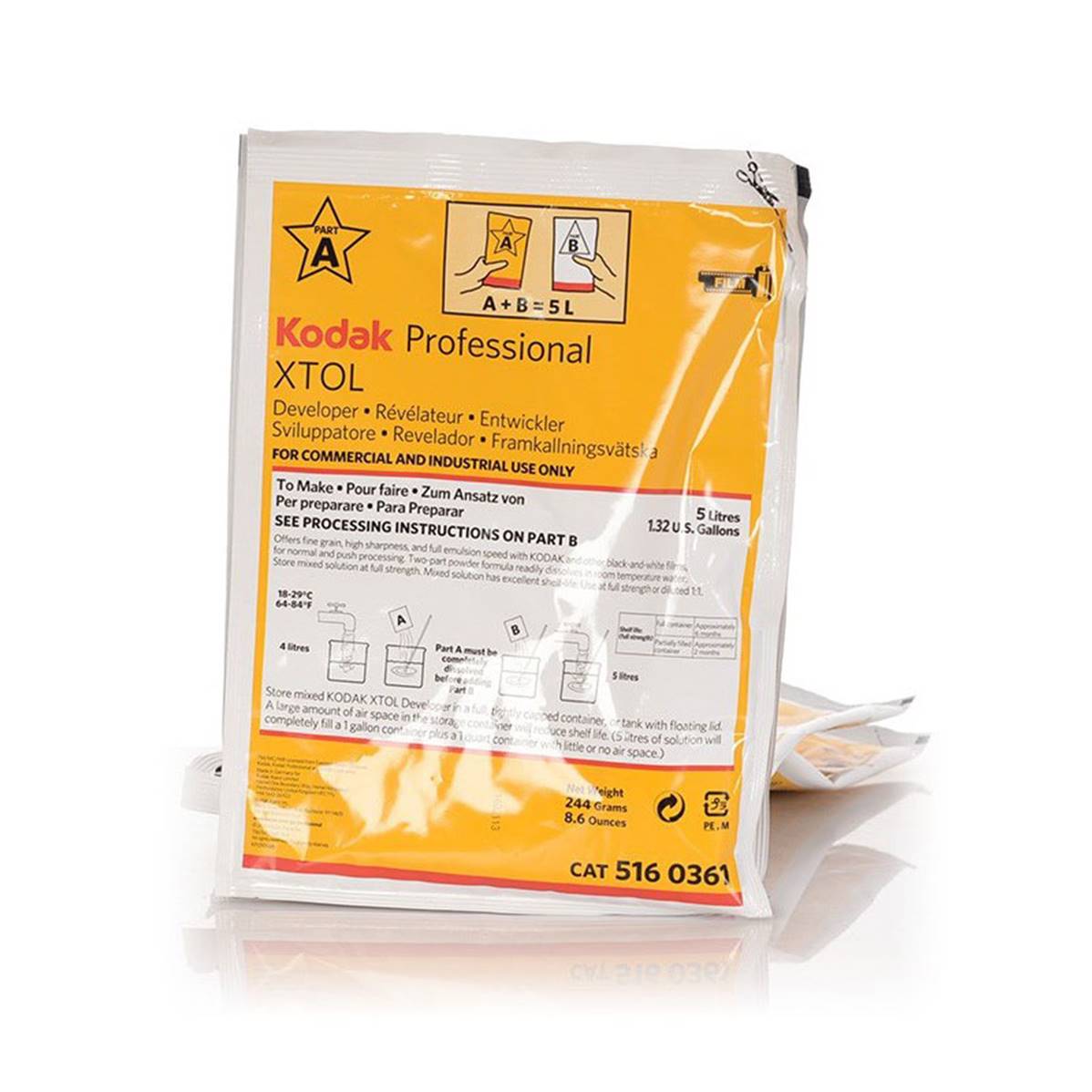 KODAK Chimie Révélateur XTOL pour faire 5 litres (Parties A et B)