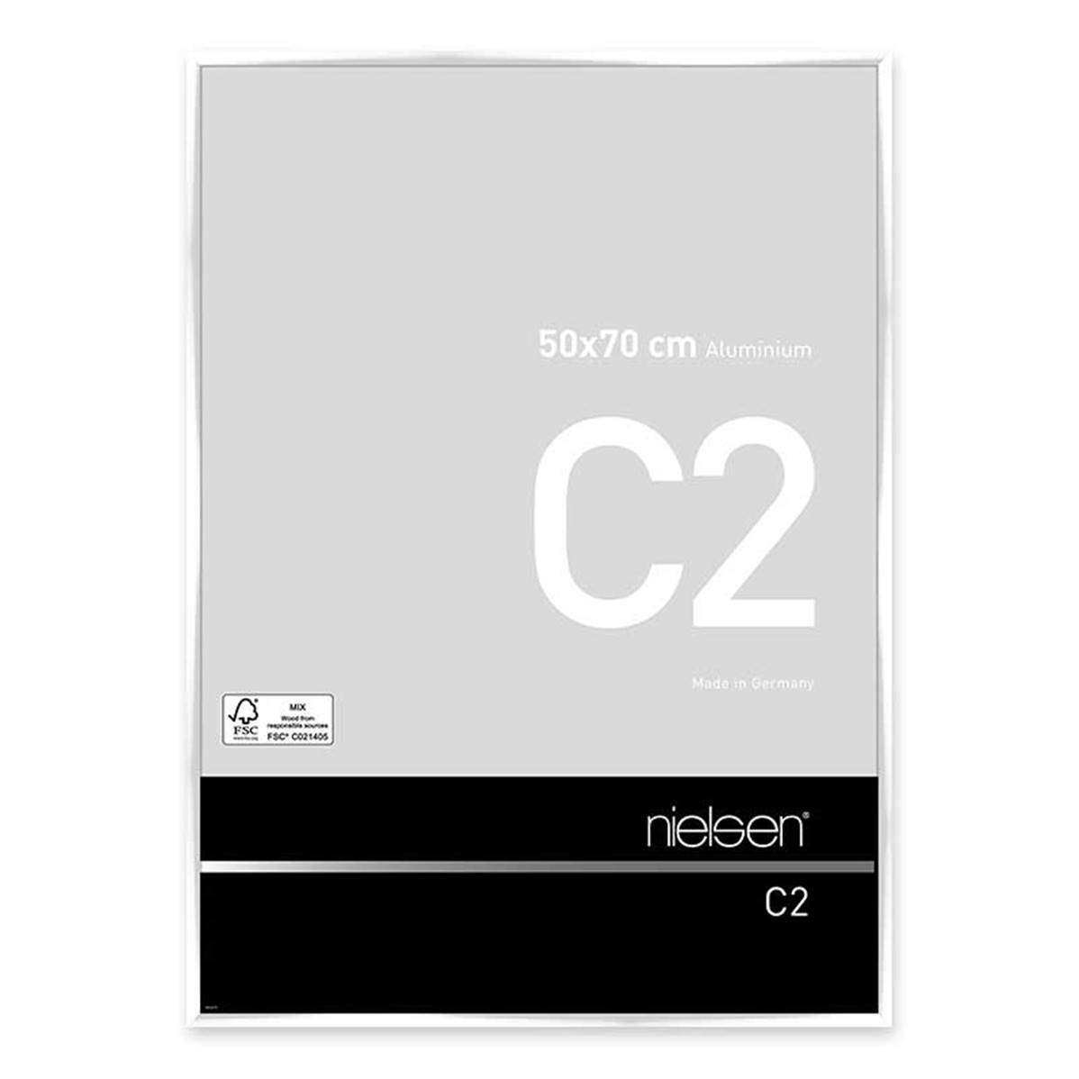 NIELSEN Cadre Photo Aluminium C2 50X70 - Blanc Brillant