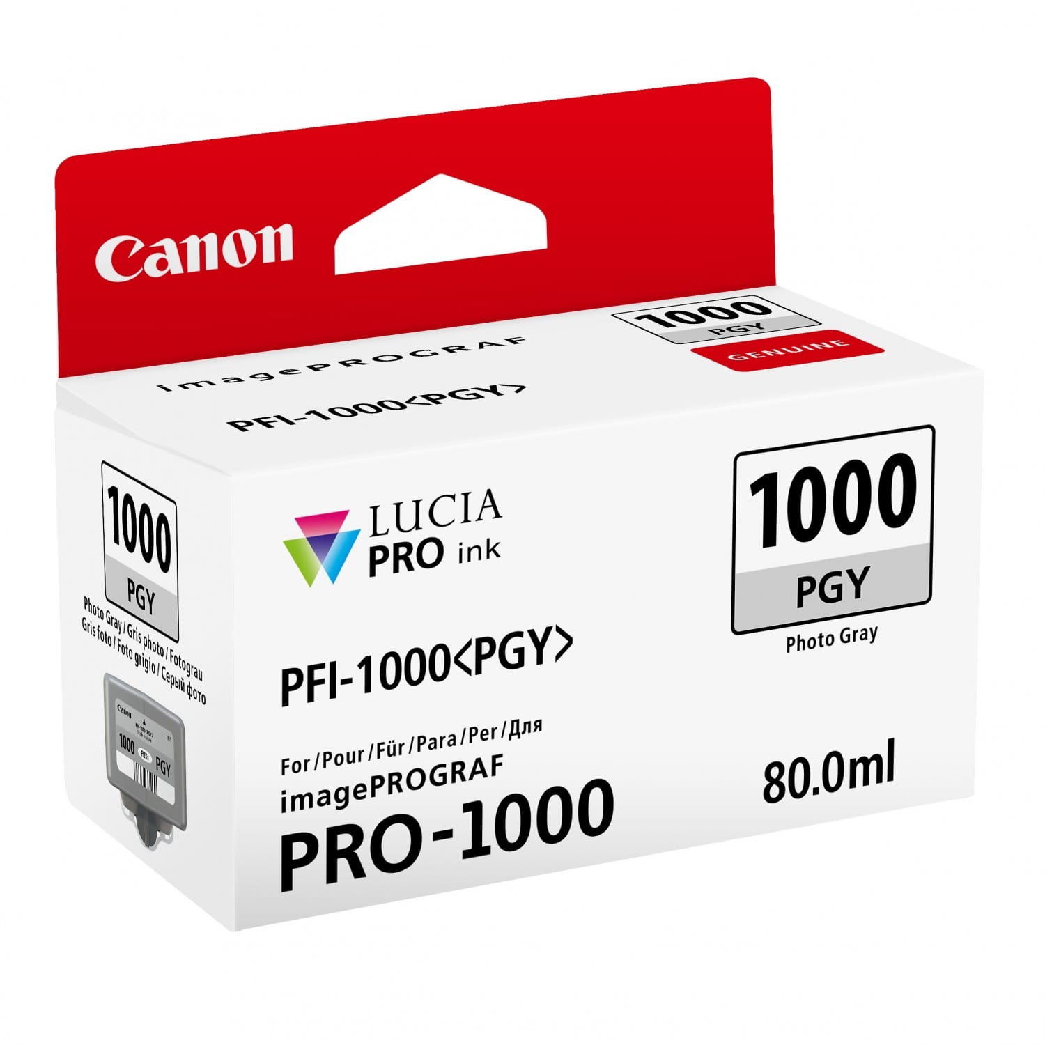 Cartouche PFI-1000PGY GRIS PHOTO pour imagePROGRAF PRO-1000 (80ml)