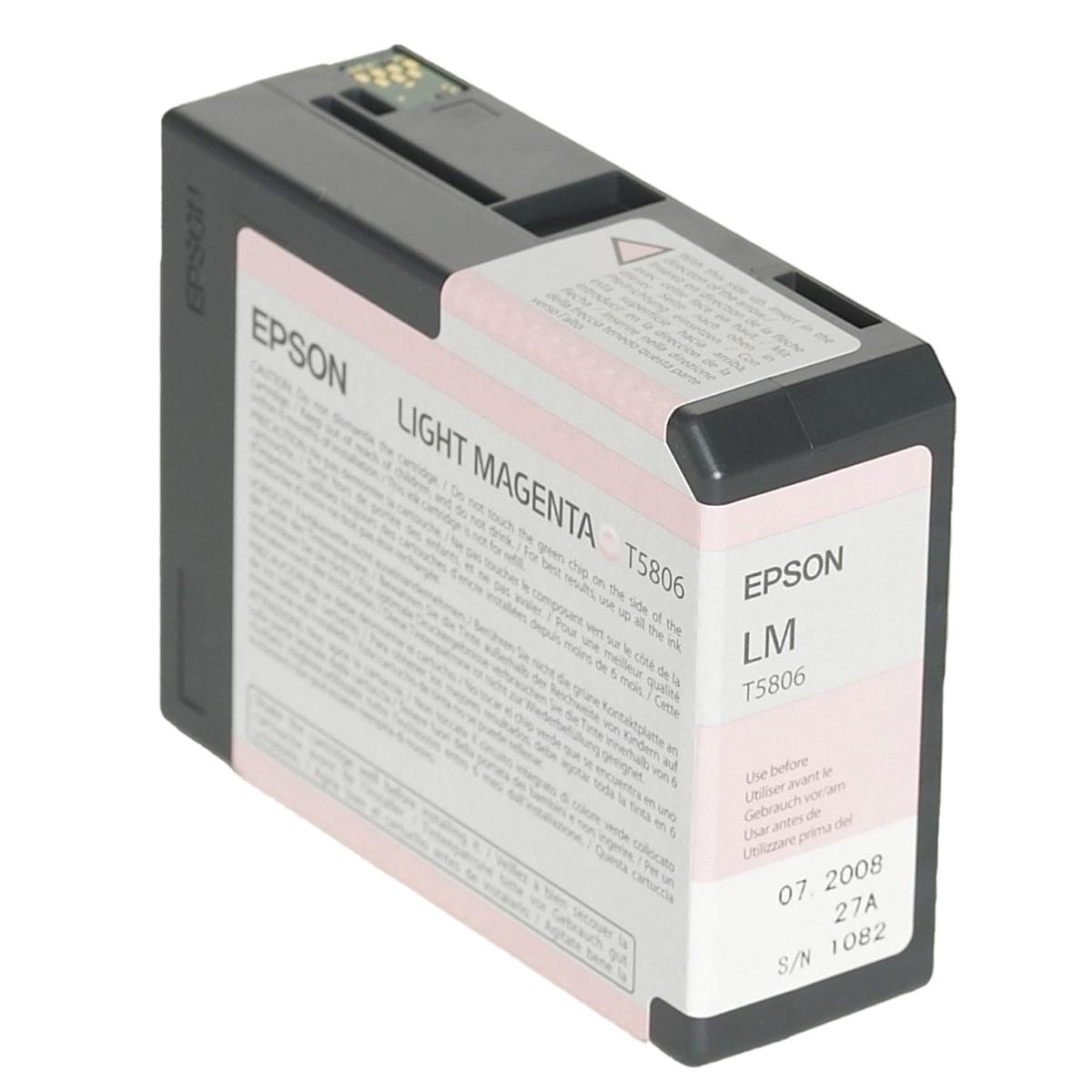 EPSON Encre T5806 Magenta Clair (LM) pour 3800 Pro 80 ml