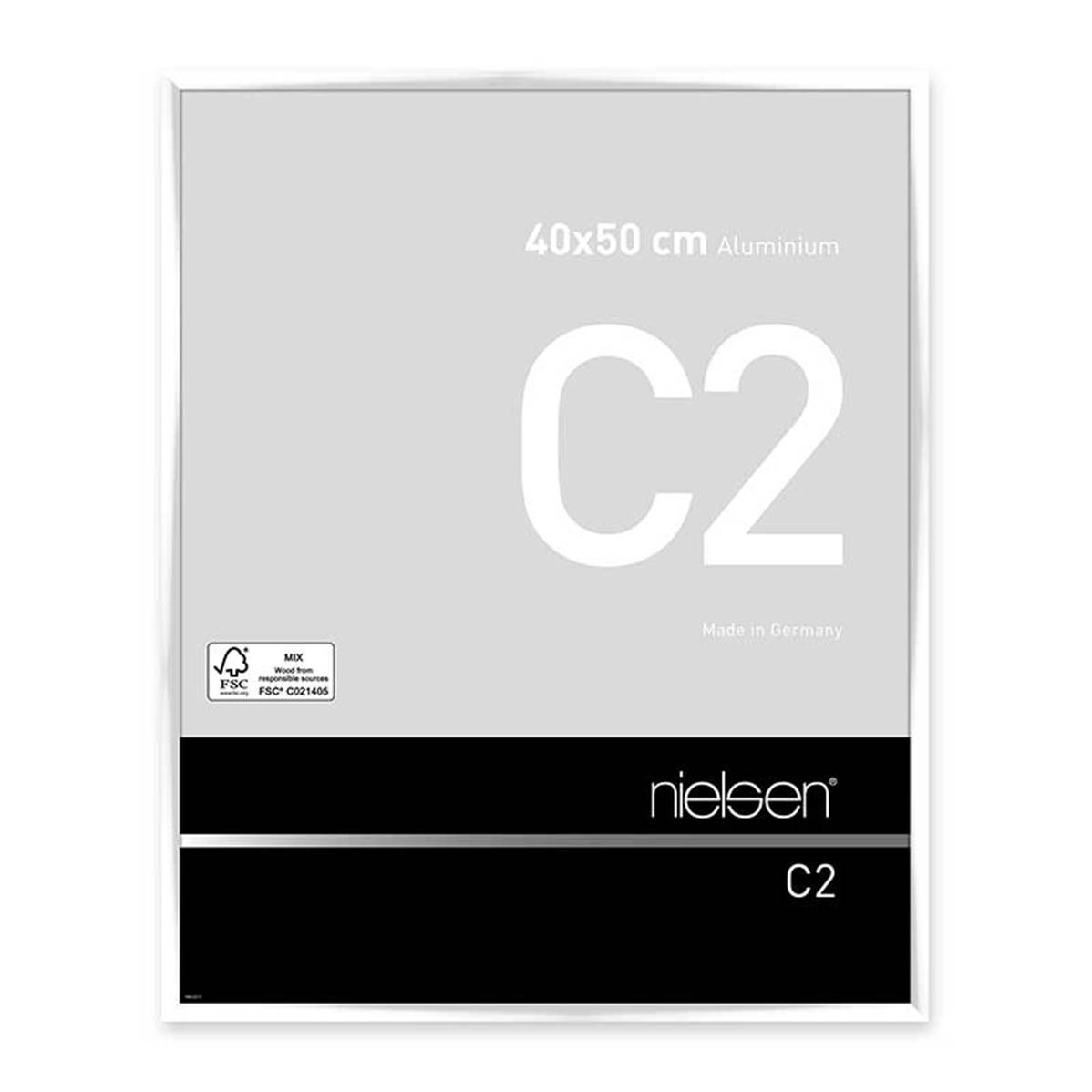 NIELSEN Cadre Photo Aluminium C2 40X50 - Blanc Brillant
