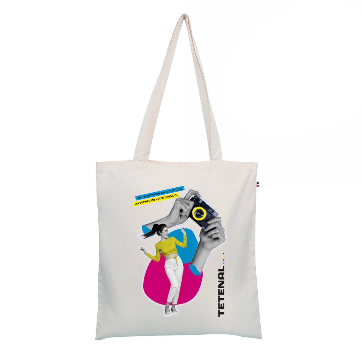 SAC Shopping blanc 100% coton impression DTG - 39x42cm - Lot de 10