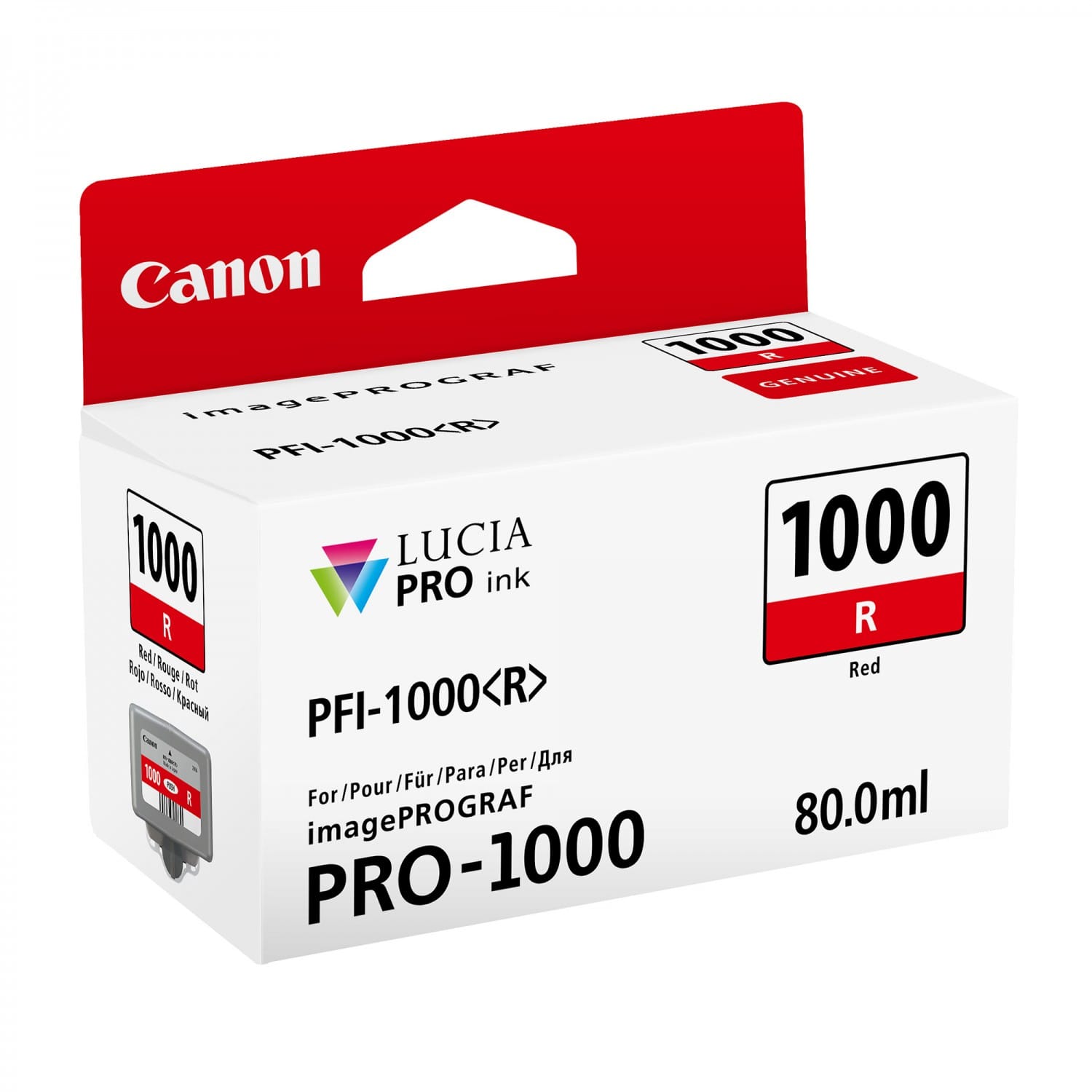 Cartouche PFI-1000R ROUGE pour imagePROGRAF PRO-1000 (80ml)