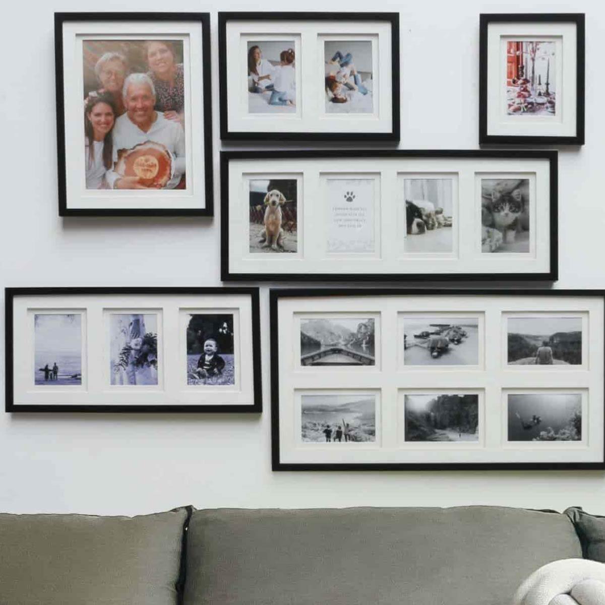 DEKNUDT Cadre bois blanc avec passe-partout photo 15X20 - Lot de 4