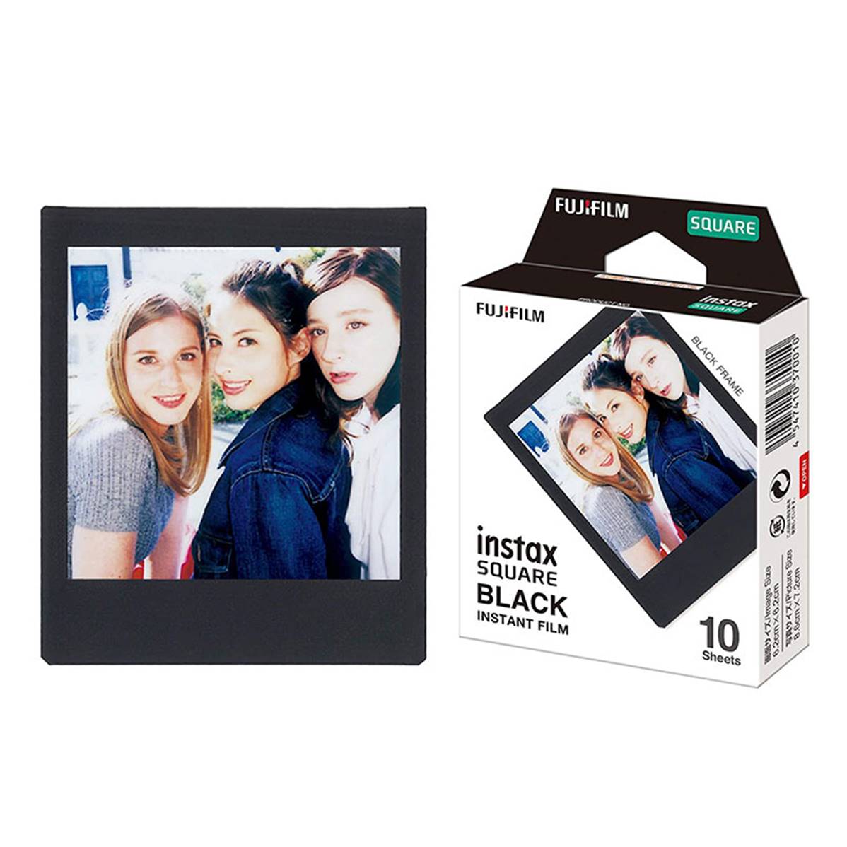 FUJIFILM Film Instax Square Cadre Noir 10 Vues