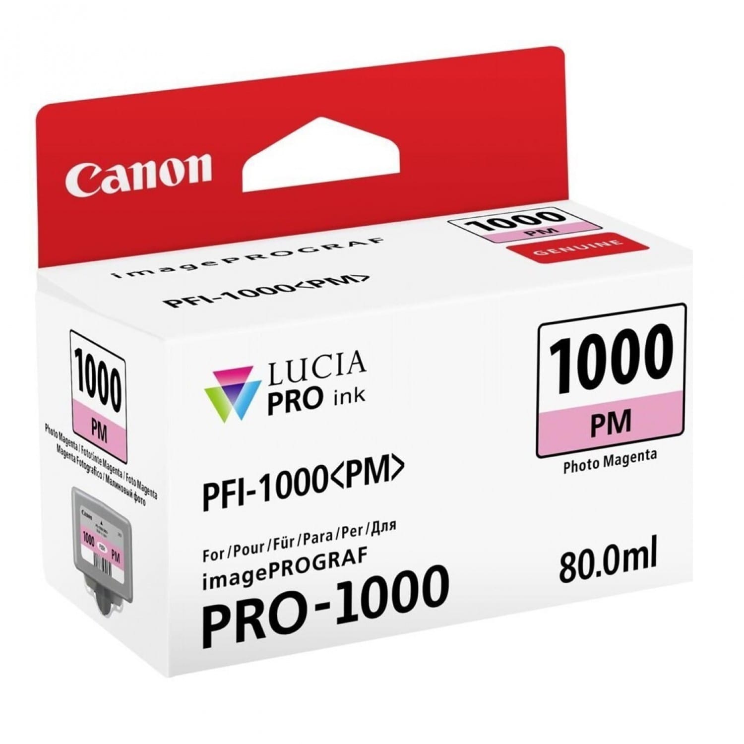 Cartouche PFI-1000PM MAGENTA PHOTO pour imagePROGRAF PRO-1000 (80ml)