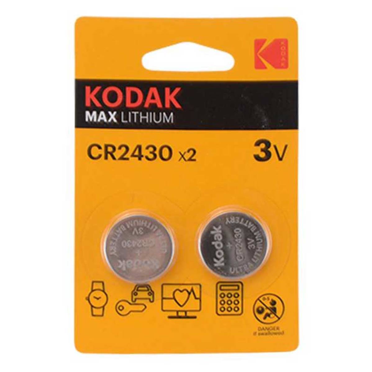 KODAK Piles Bouton Lithium x 2 CR2430 lot de 12