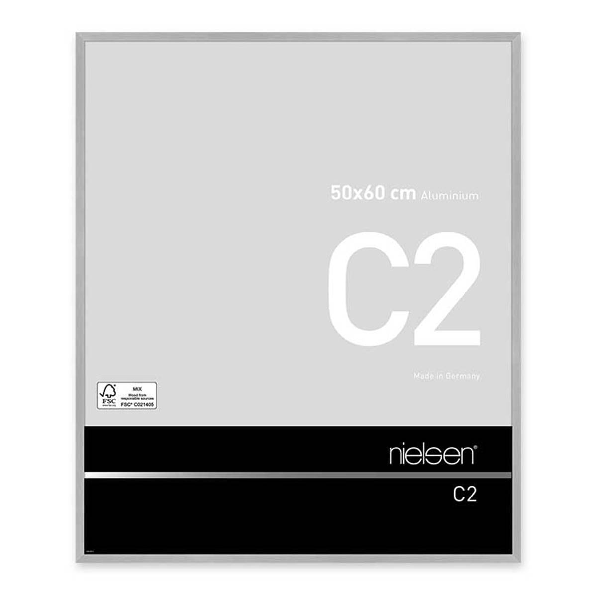 NIELSEN Cadre Photo Aluminium C2 50X60 - Argent Mat Brossé