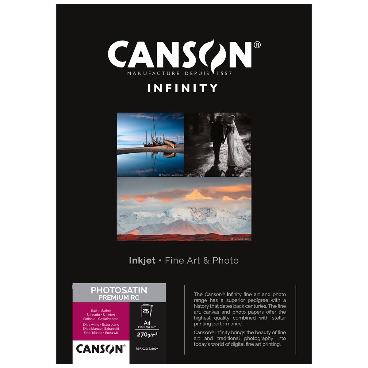 CANSON Infinity Papier PhotoSatin Premium RC 270g A4 25 feuilles