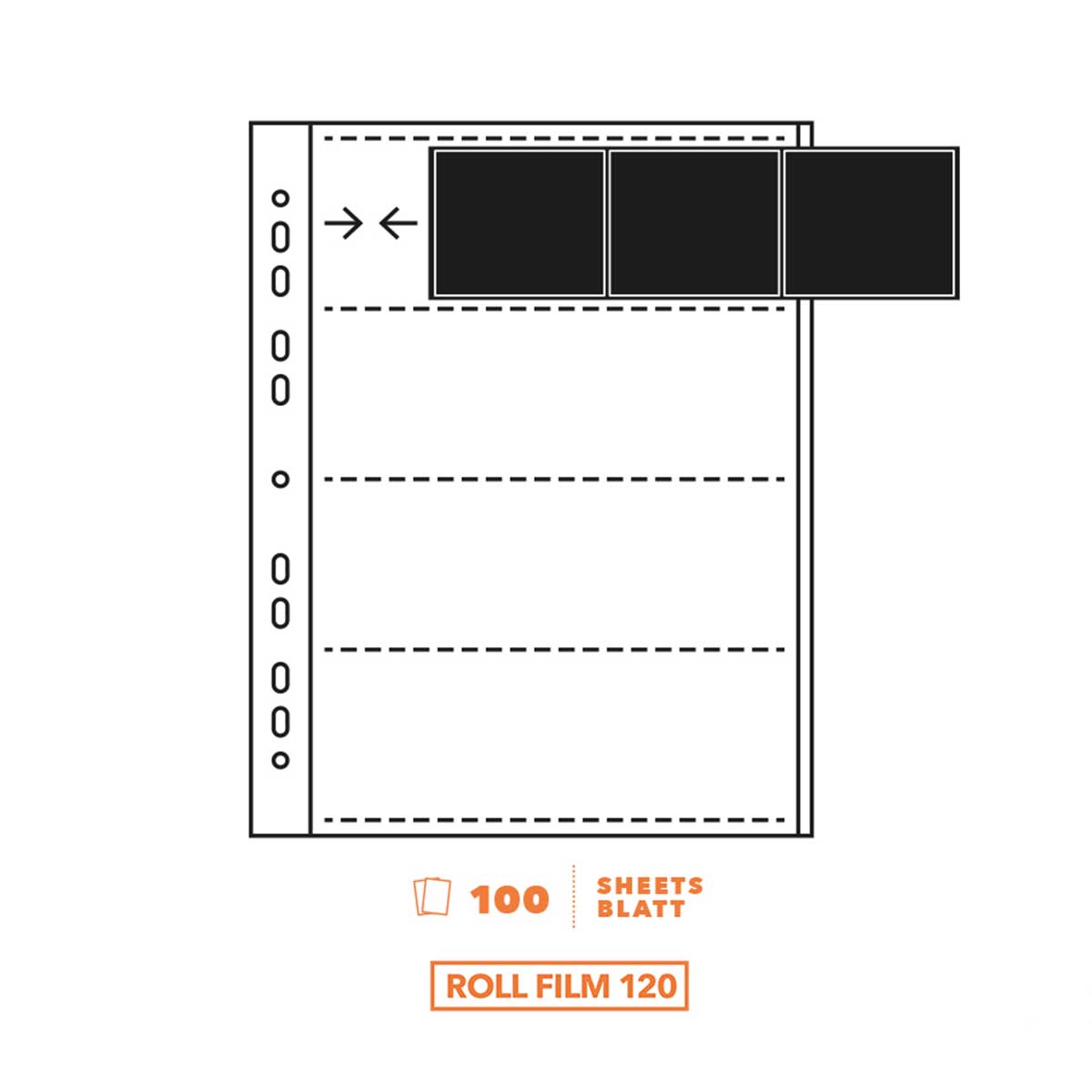 MACO Feuillets cristal A4 pour negatif 120, 100 feuilles