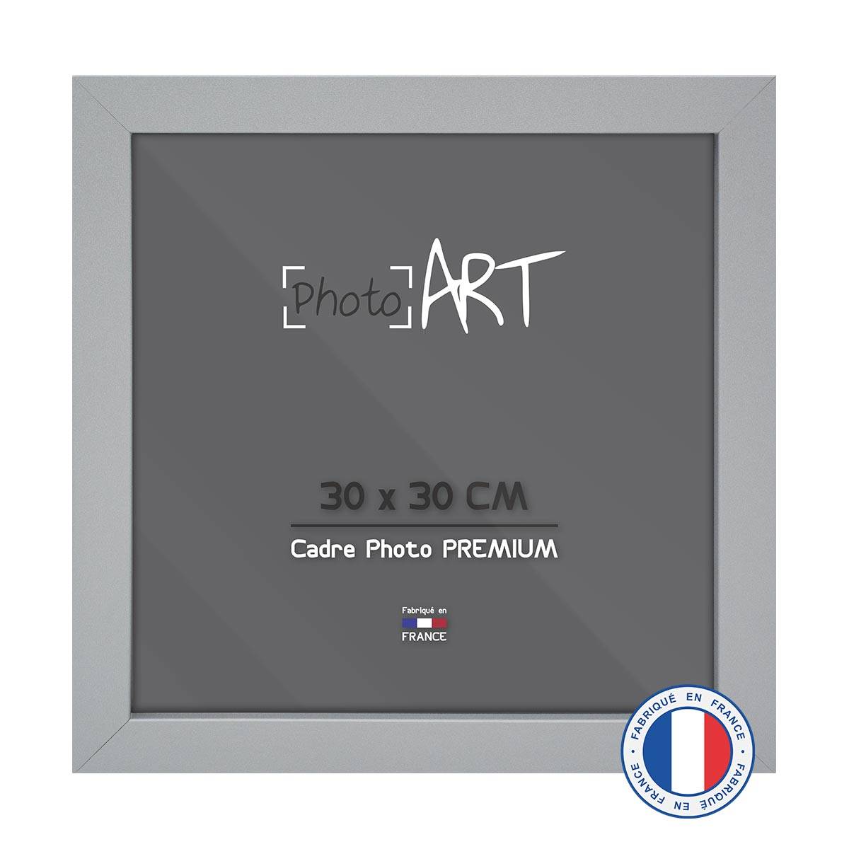 PHOTO ART PREMIUM Cadre bois 30x30 Argent lot de 4