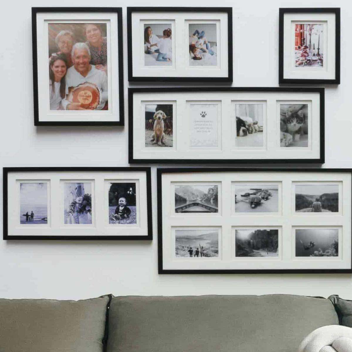 DEKNUDT Cadre bois blanc avec passe-partout photo 20X30 - Lot de 4