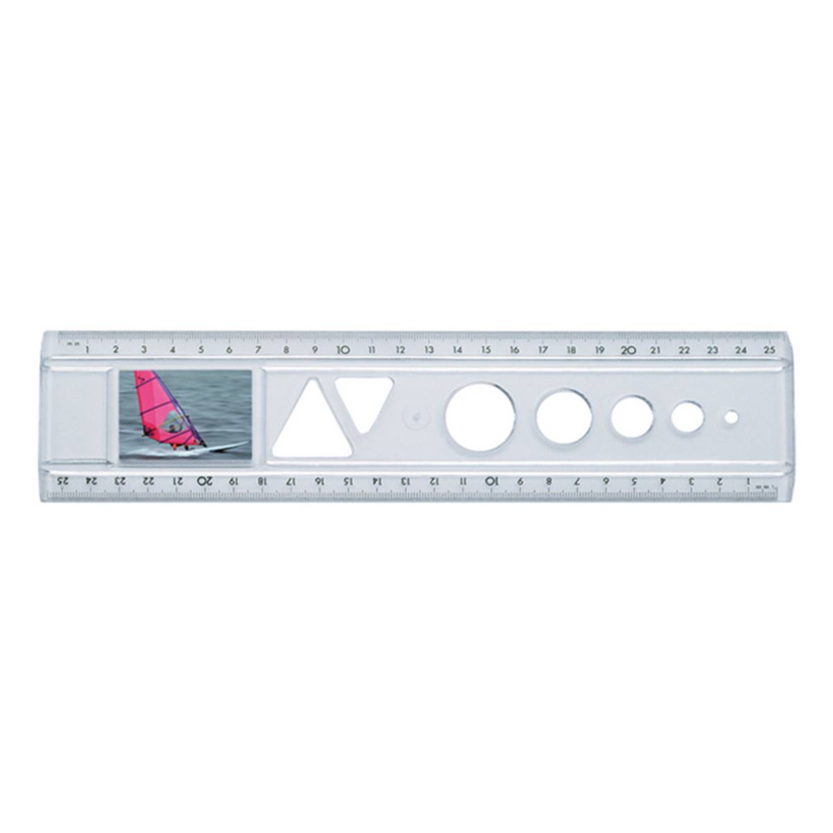 Règle 25 cm avec insert photo et emballage individuel - Lot de 10