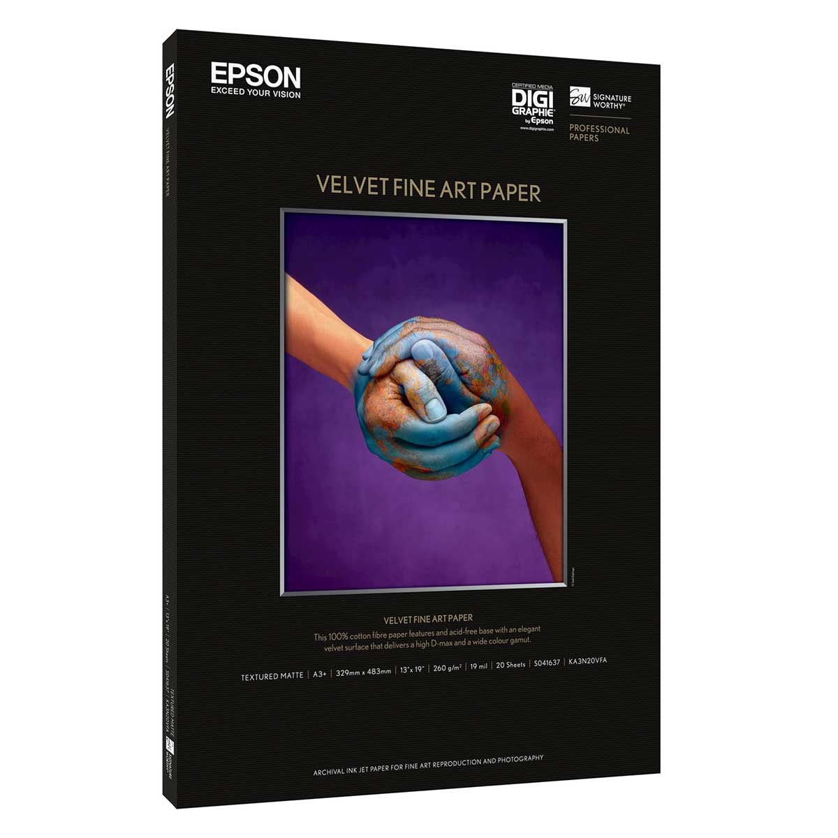 EPSON Papier Velvet Fineart 260g A3+ 20 Feuilles