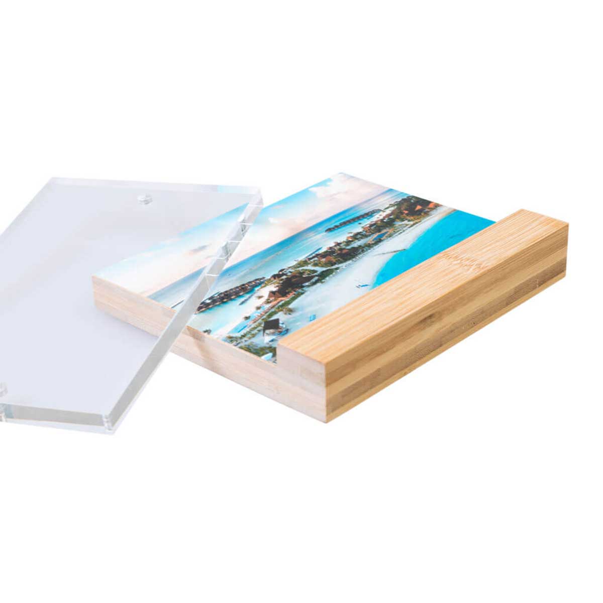 PELEMAN Cadre bambou avec façade acrylique 10x15 lot de 10