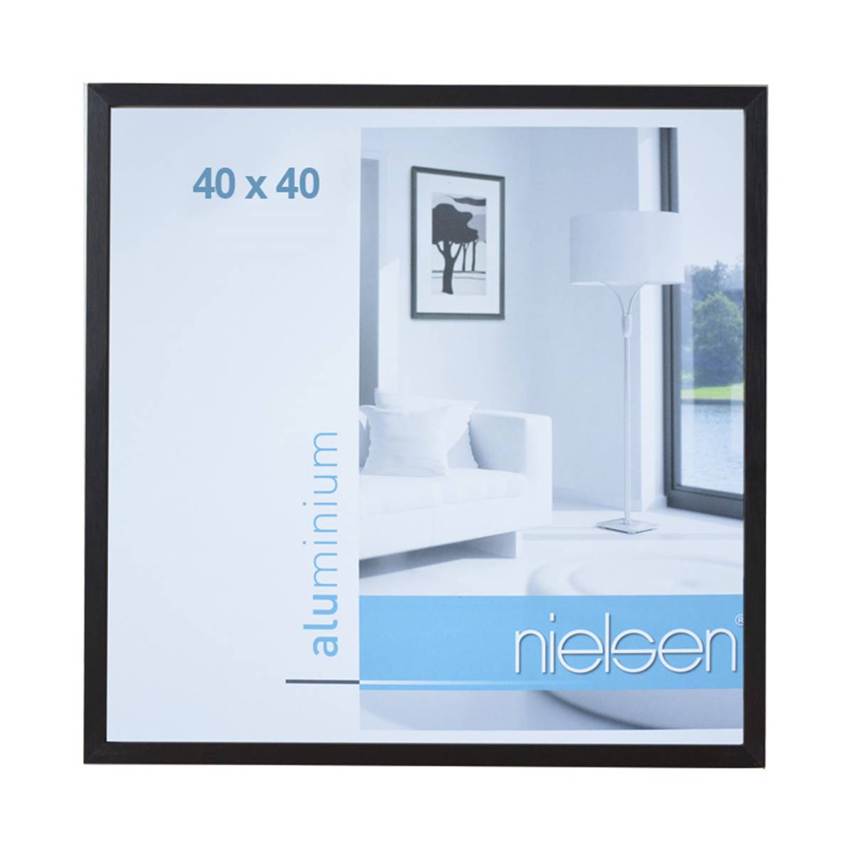 NIELSEN Cadre Photo Aluminium C2 40X40 - Noir Mat Brossé
