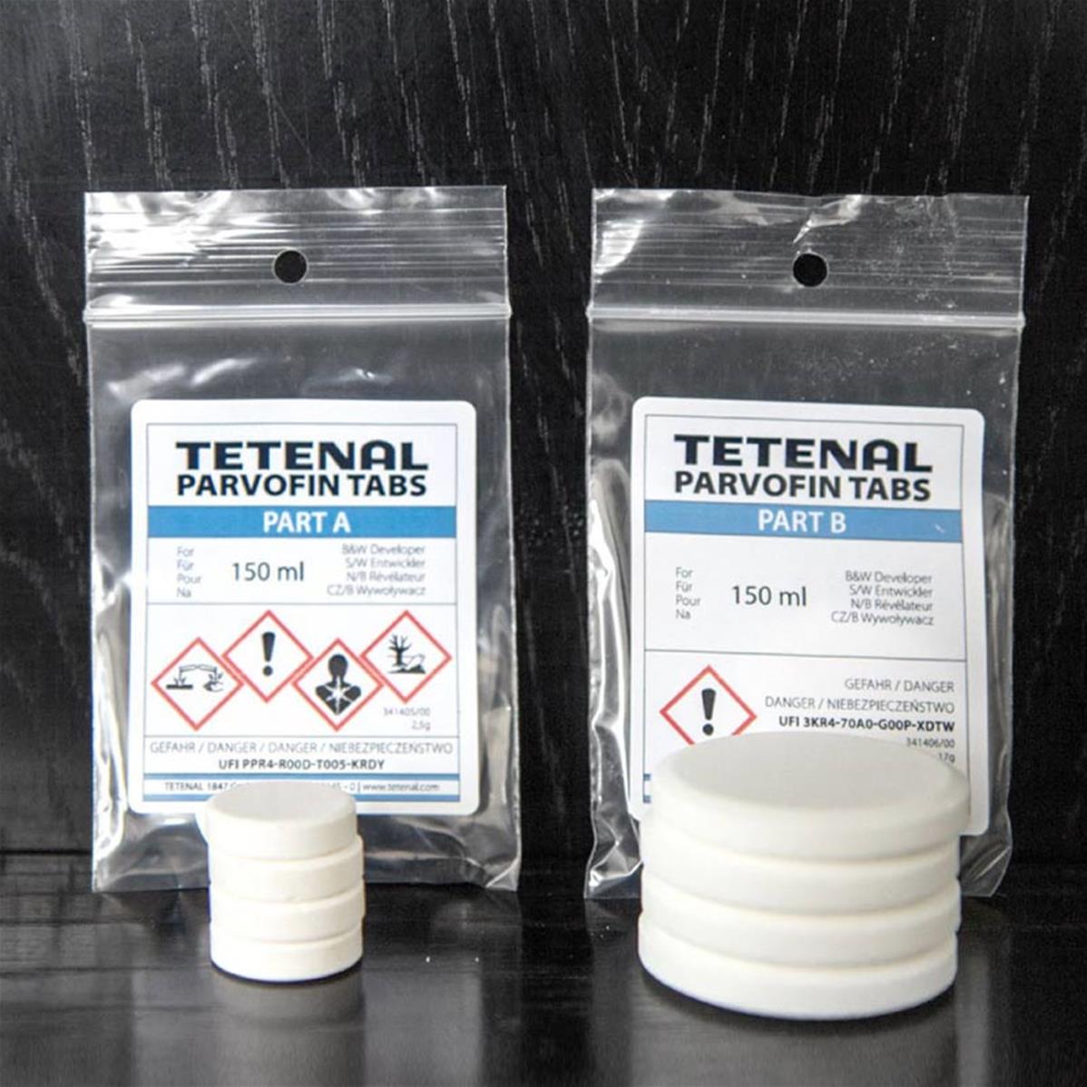 TETENAL Chimie PARVOFIN TABS Révélateur Film N/B Parties 1 et 2