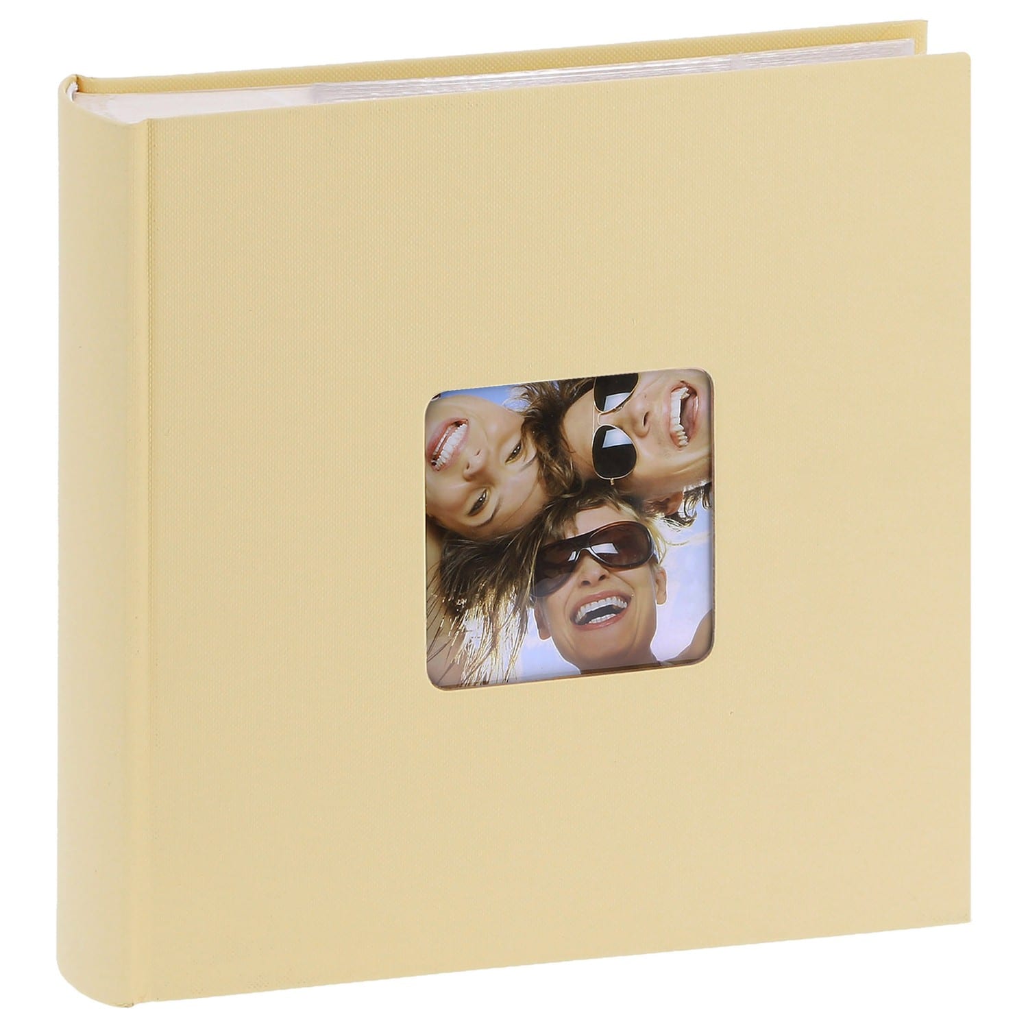 Album photo pochettes avec mémo FUN - 100 pages blanches - 200 photos - BEIGE 22x24cm + fenêtre (Lot de 2)
