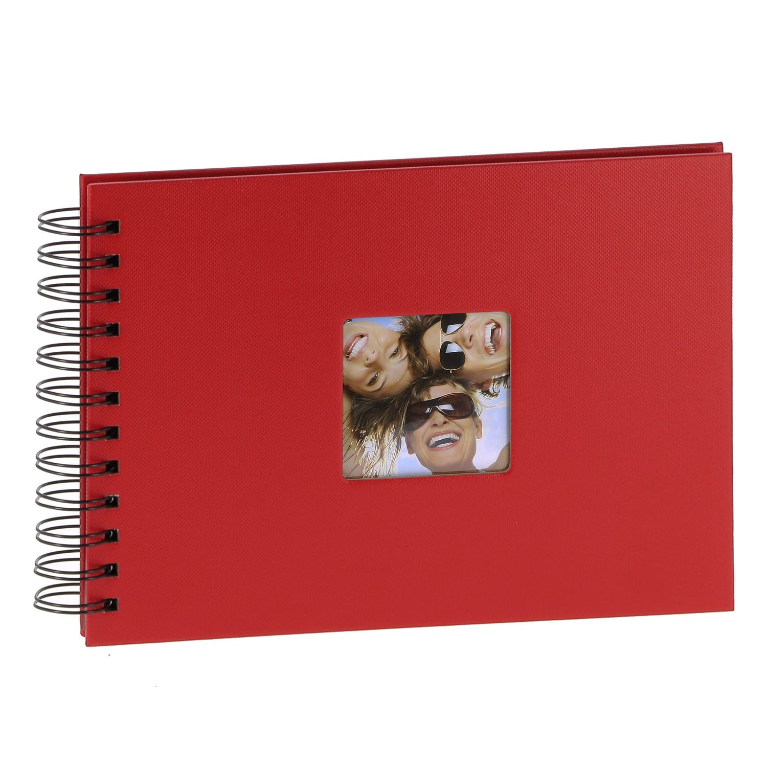 Album photo traditionnel à spirale Fun 17x23cm 40 photos - Rouge (Lot de 2)
