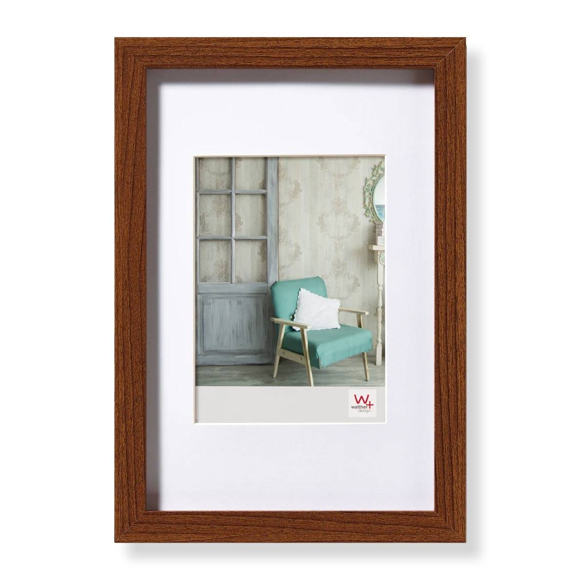 WALTHER Cadre bois Stockholm 30x45cm - Couleur Noyer - Lot de 4